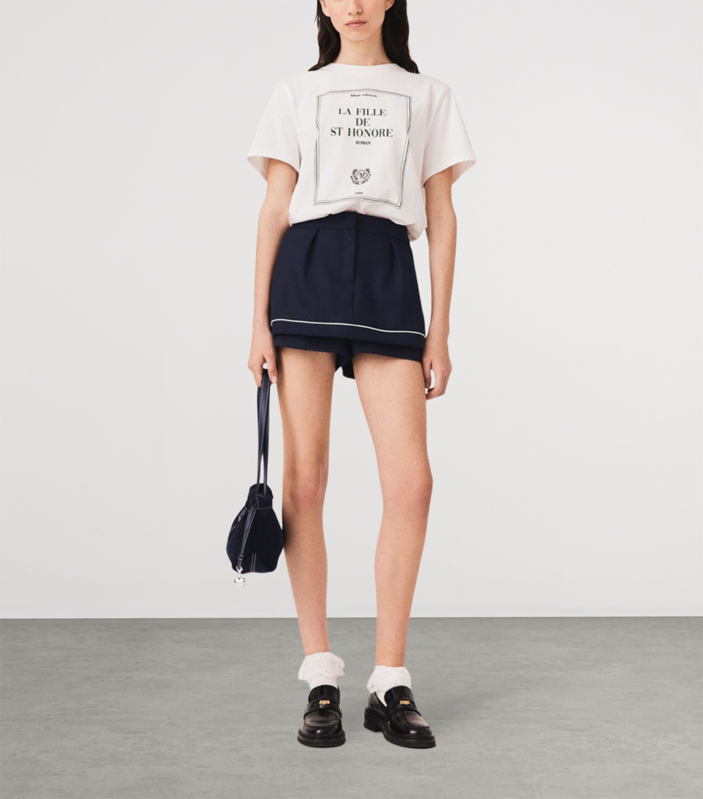 Maje Womens Pleated Skort Navy Image 2