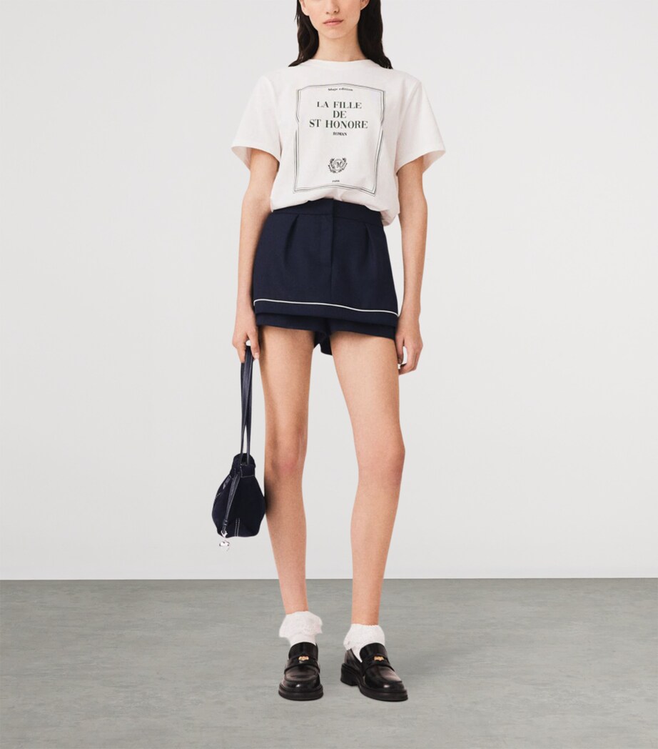Maje Womens Pleated Skort Navy Image 2