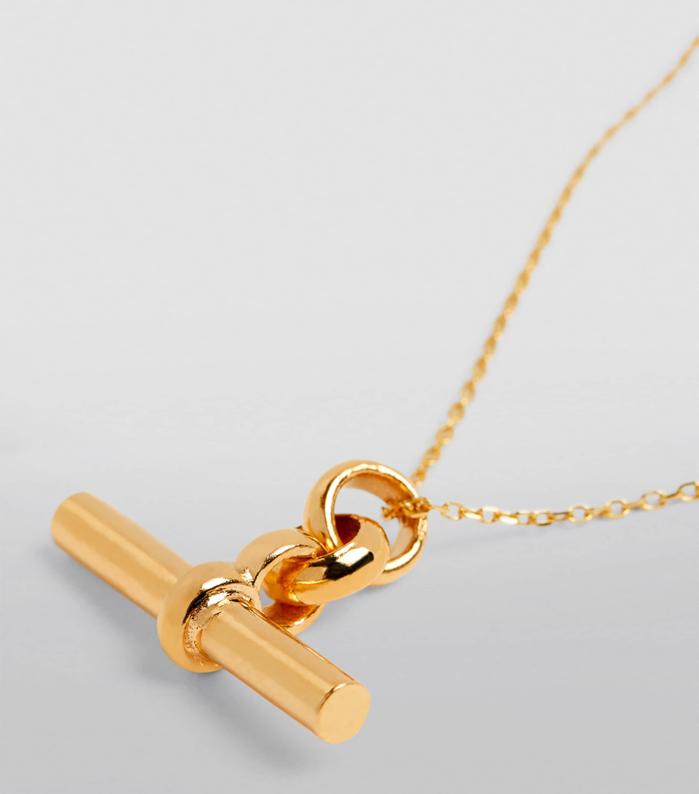 TILLY SVEAAS Yellow Gold-Plated T-Bar Trace Chain Necklace Gold Image 5