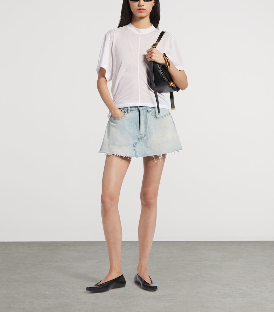 Balenciaga Womens Denim Mini Skort Image 2