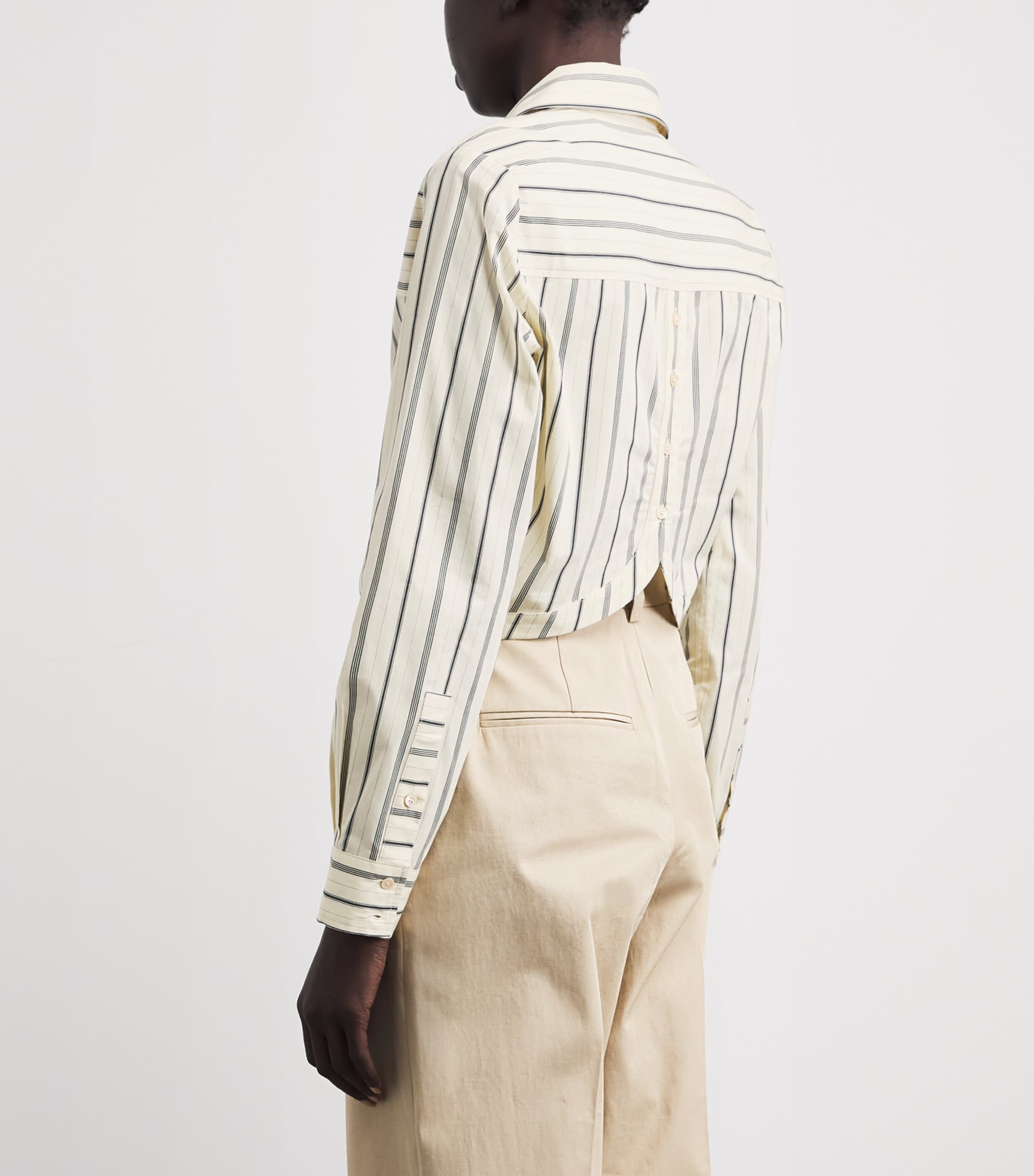 Claudie Pierlot Womens Cotton Poplin Stripe Shirt Dual Color Image 5