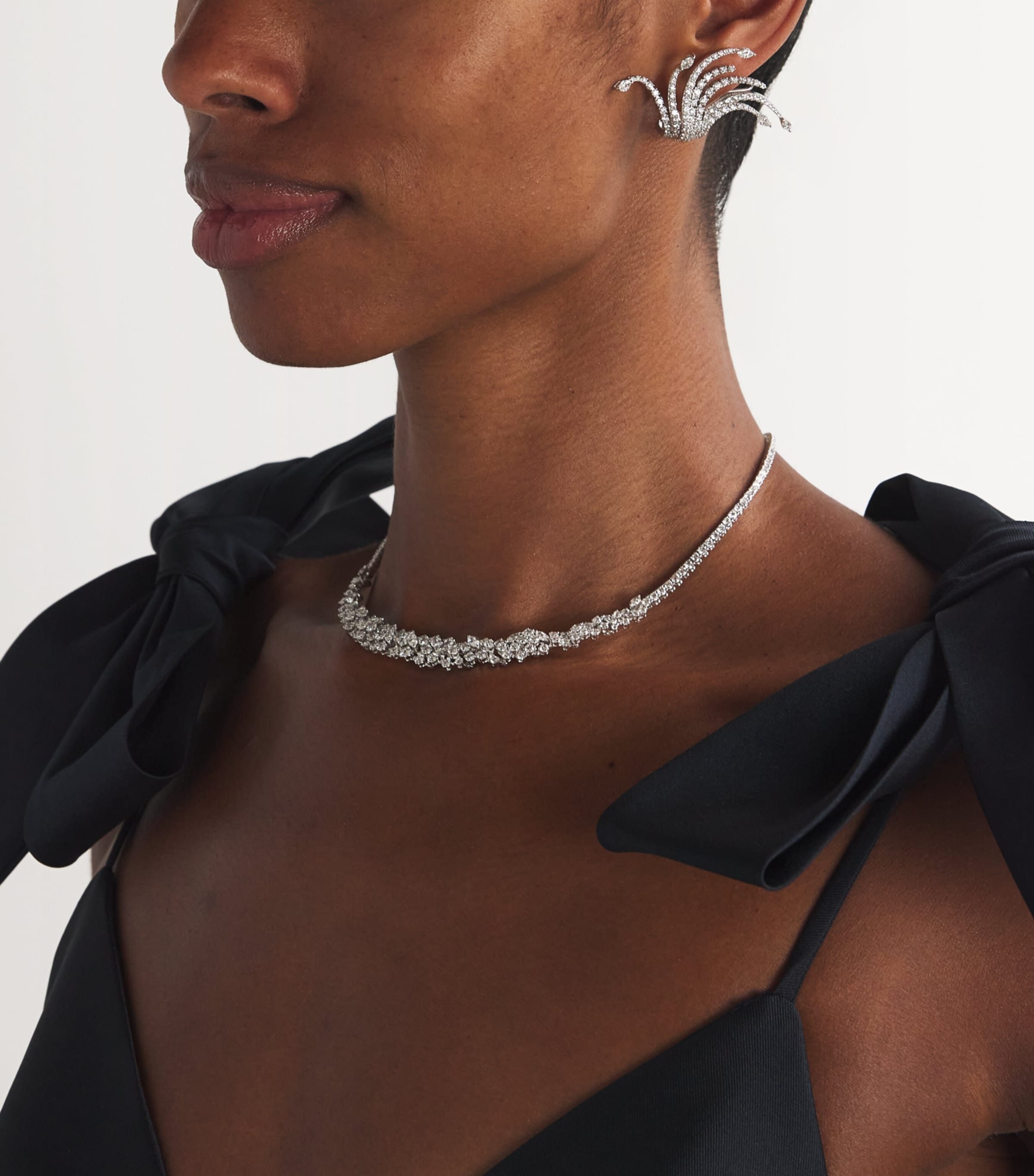 White Gold and Diamond Y-Couture Clip Earrings WHITE GOLD Image 5