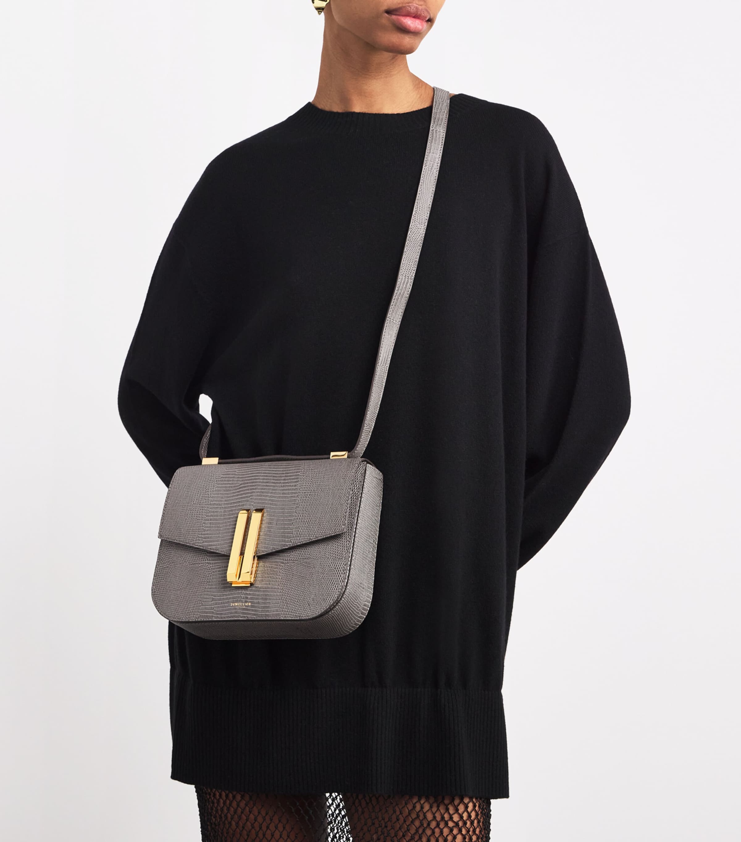 Demellier Lizard-Effect Leather Vancouver Cross-Body Bag