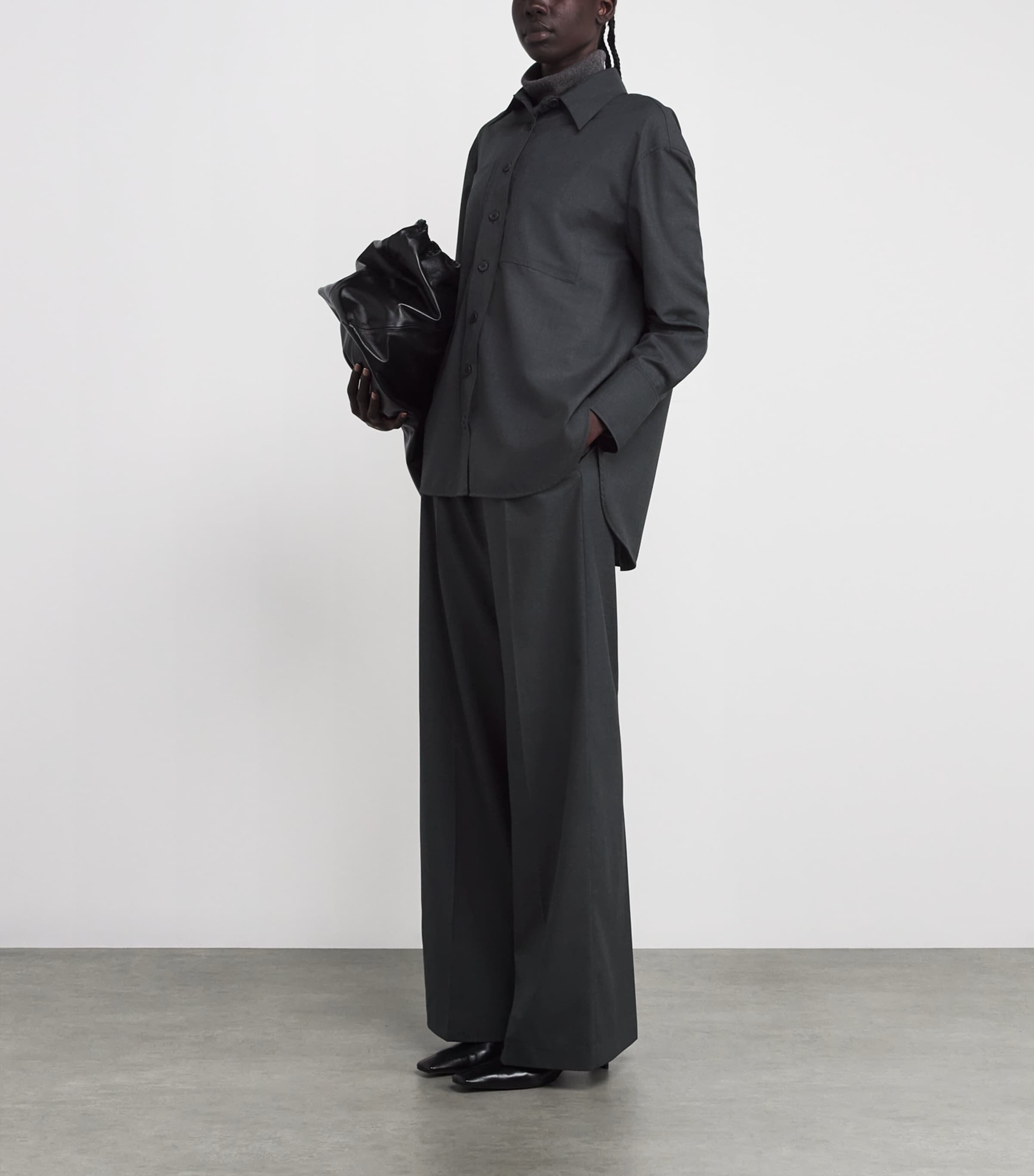 Virgin Wool Herold Blouse SMOKE Image 2