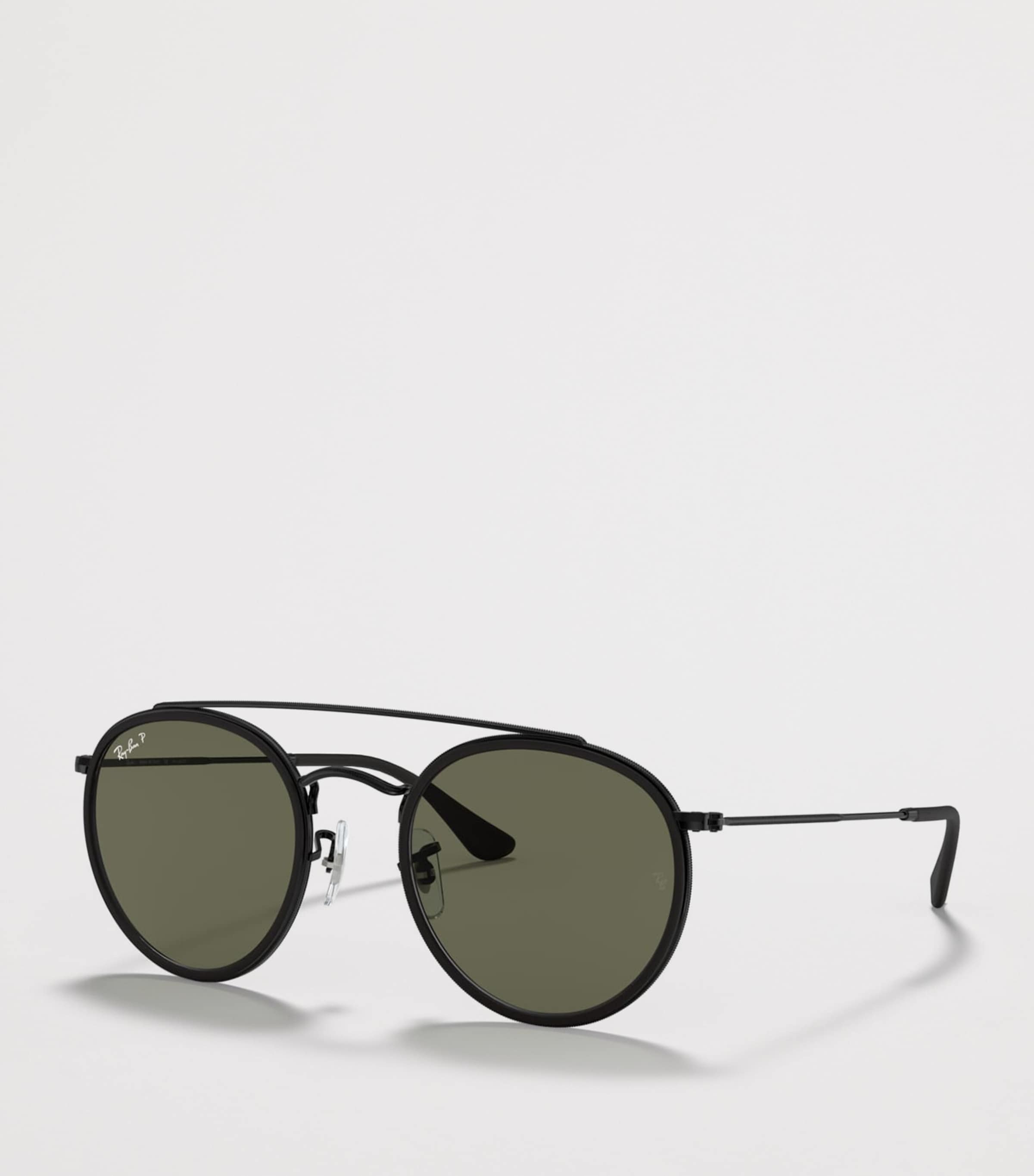 Ray-Ban RB3647N Double Bridge Round Sunglasses Black Image 2