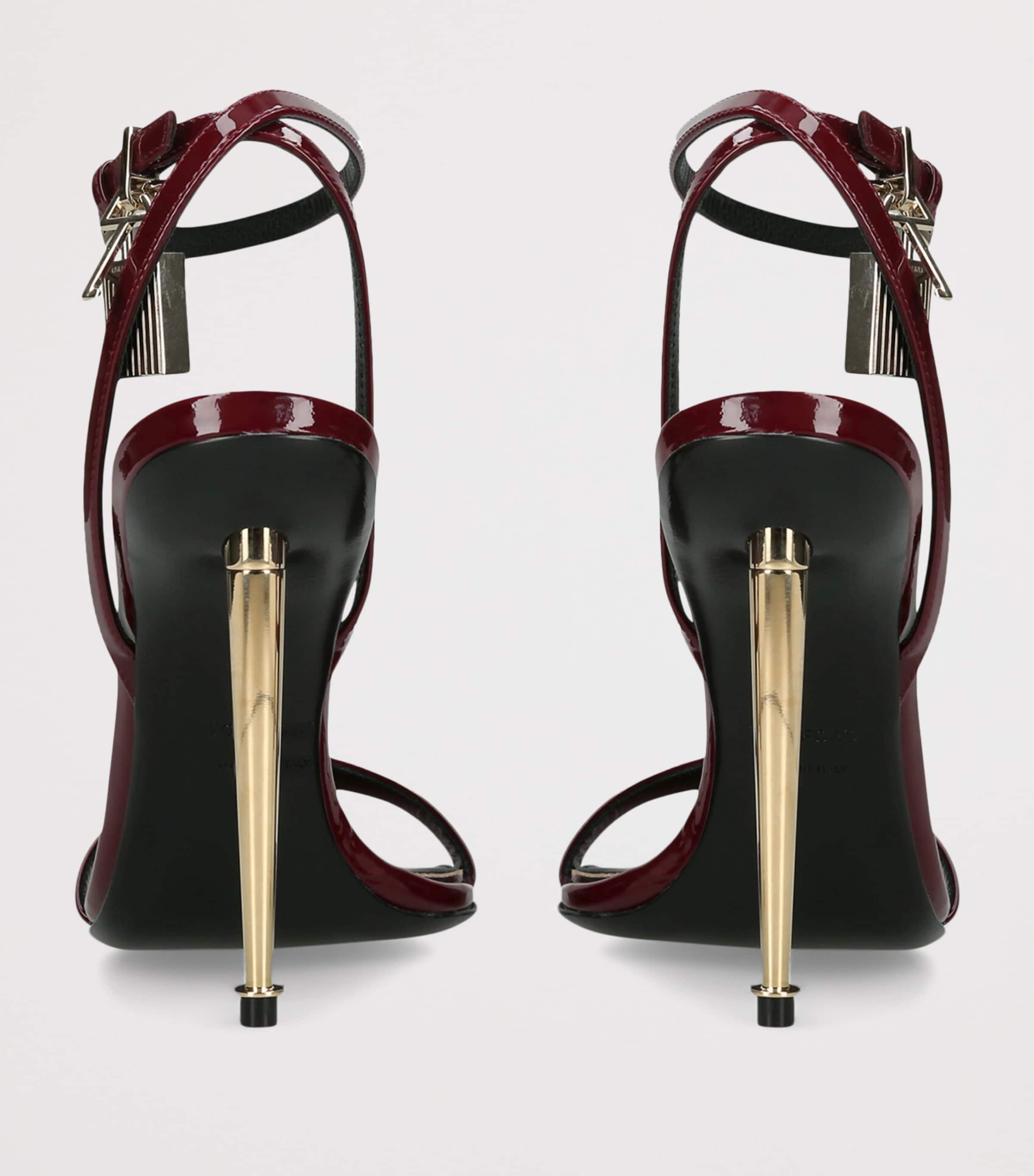 TOM FORD Patent Leather Padlock Sandals 105 Red/dark Image 2