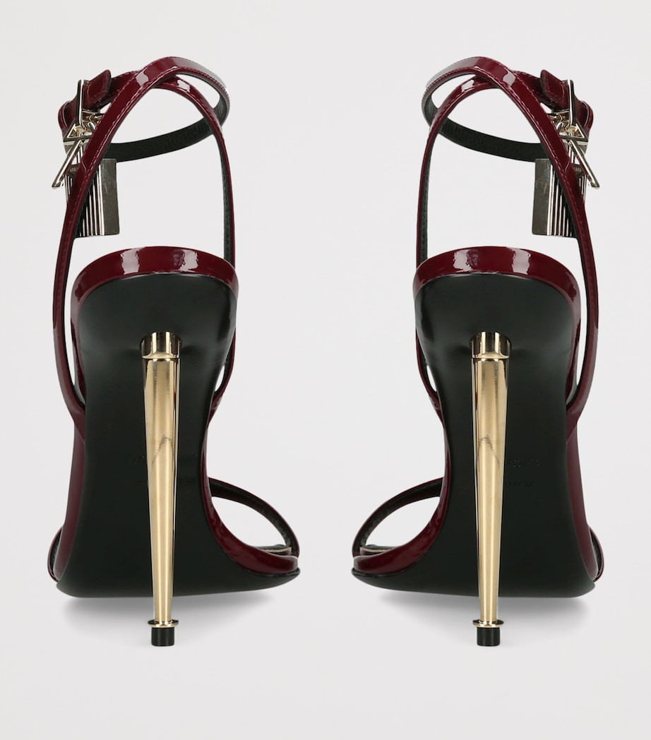 TOM FORD Patent Leather Padlock Sandals 105 Red/dark Image 2