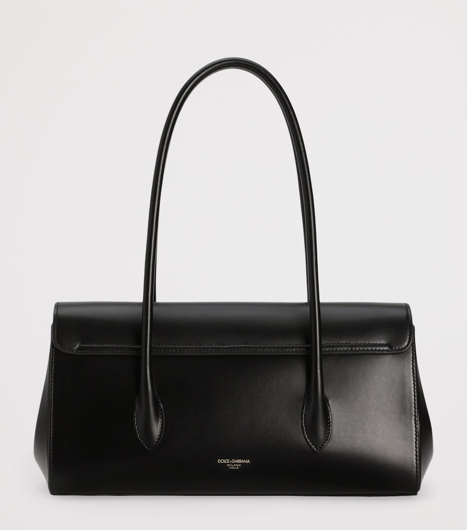 Dolce&Gabbana Womens Palmellato Calfskin Marlene Shoulder Bag Black Image 4