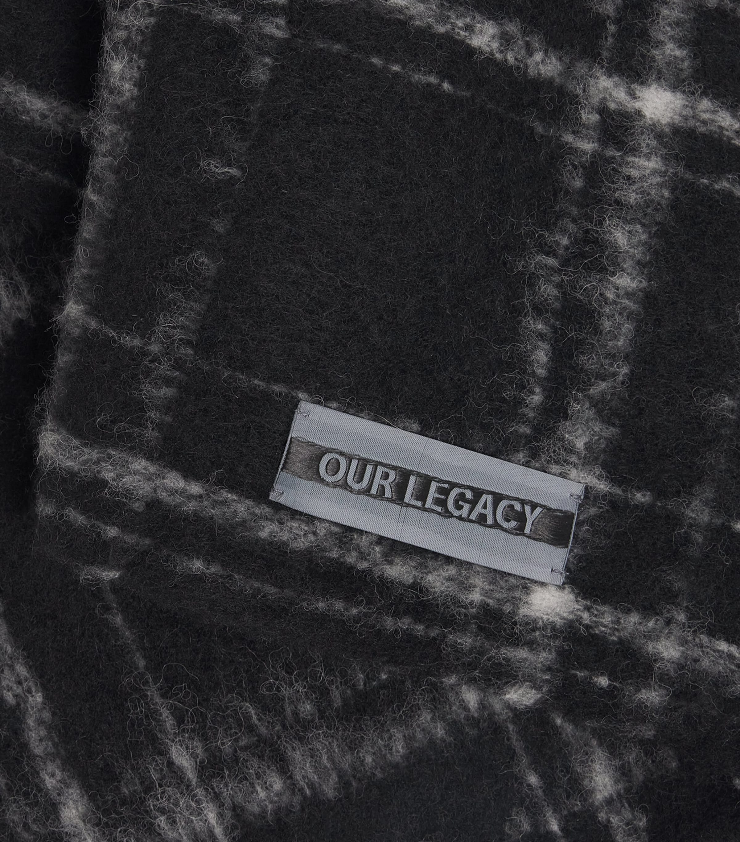 Our Legacy Black Wool-Blend Check Estate Scarf | Harrods US