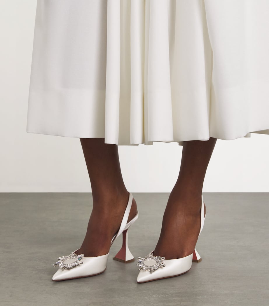 Satin Begum Slingback Pumps 95 WHITE Image 2