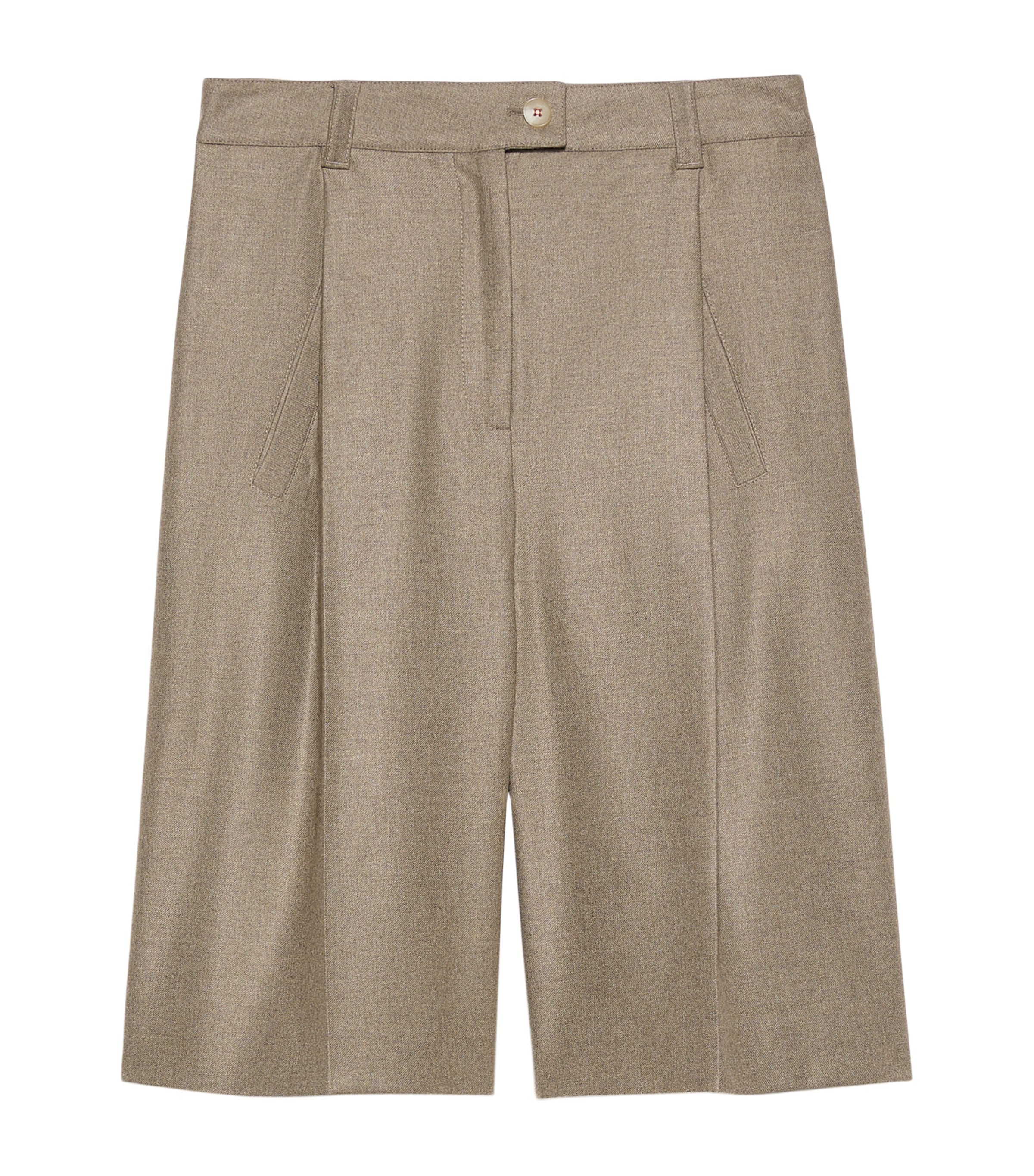 MAX&Co. Womens Virgin Wool-Blend Shorts Melange Grey Image 1