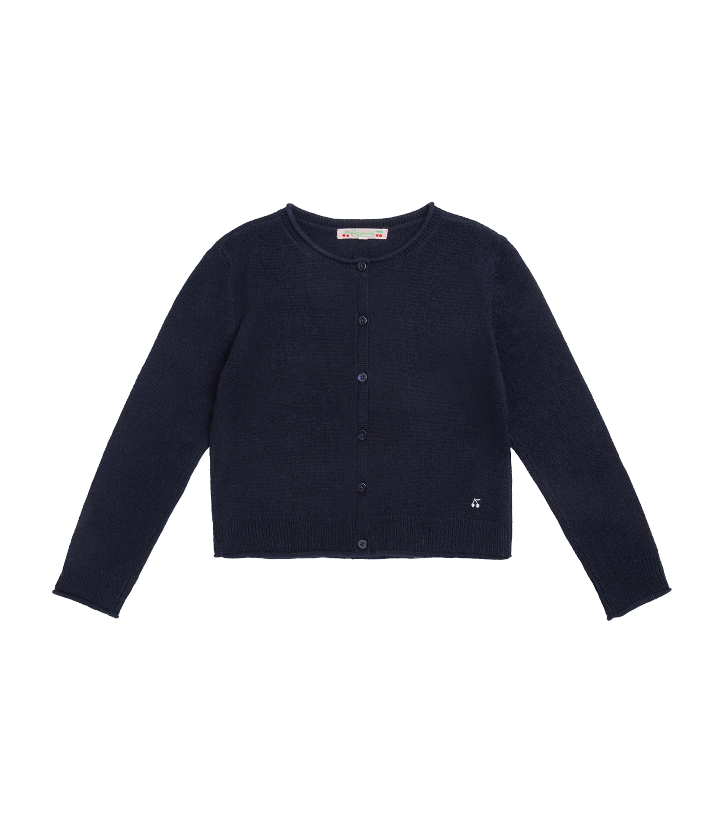 Bonpoint Wool Rolled-hem Cardigan In Blue