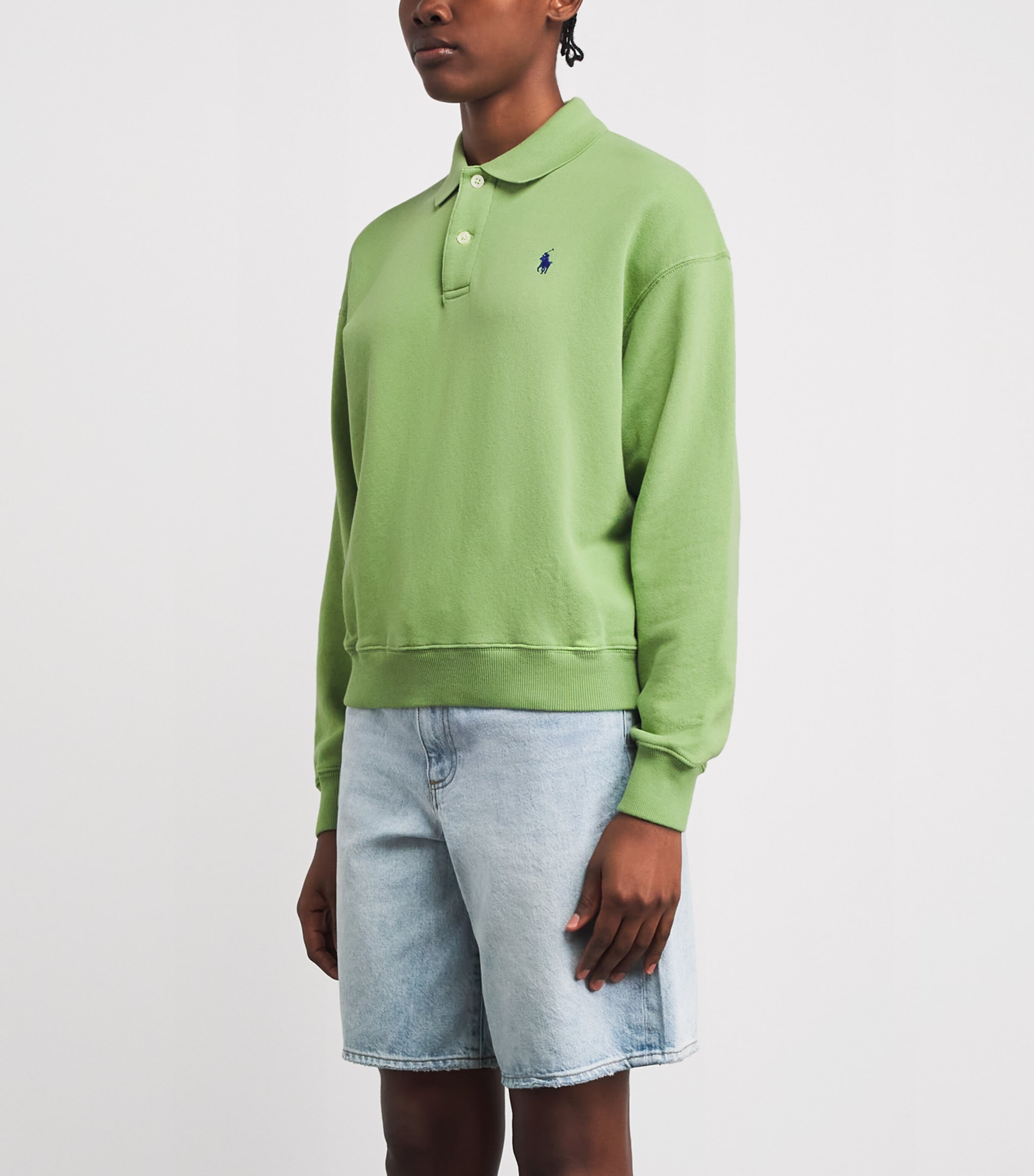 Polo Ralph Lauren Womens Cotton-Blend Polo Sweater Parakeet Green Image 4