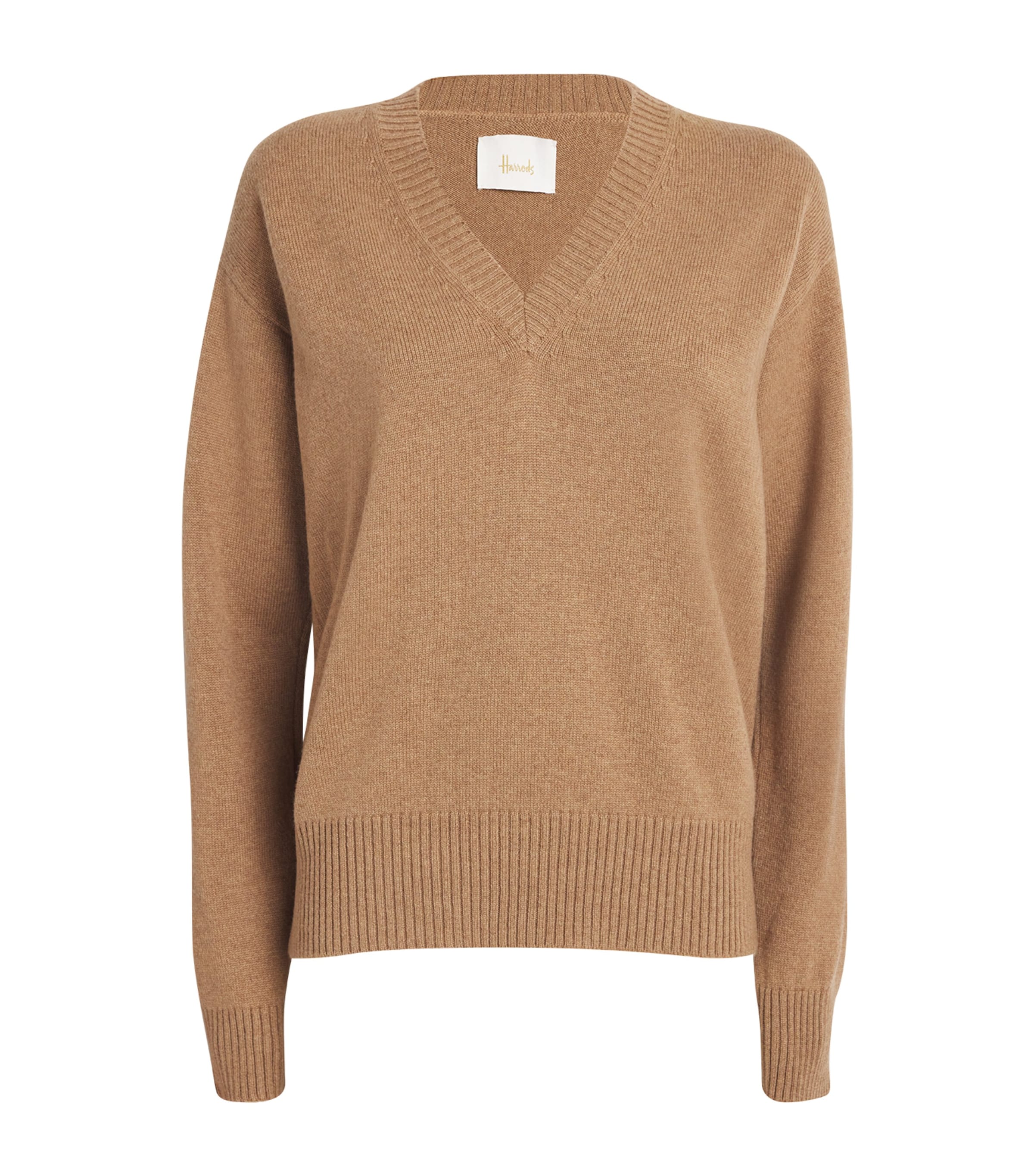 Shop Harrods Cashmere V-neck Sweater In Beige