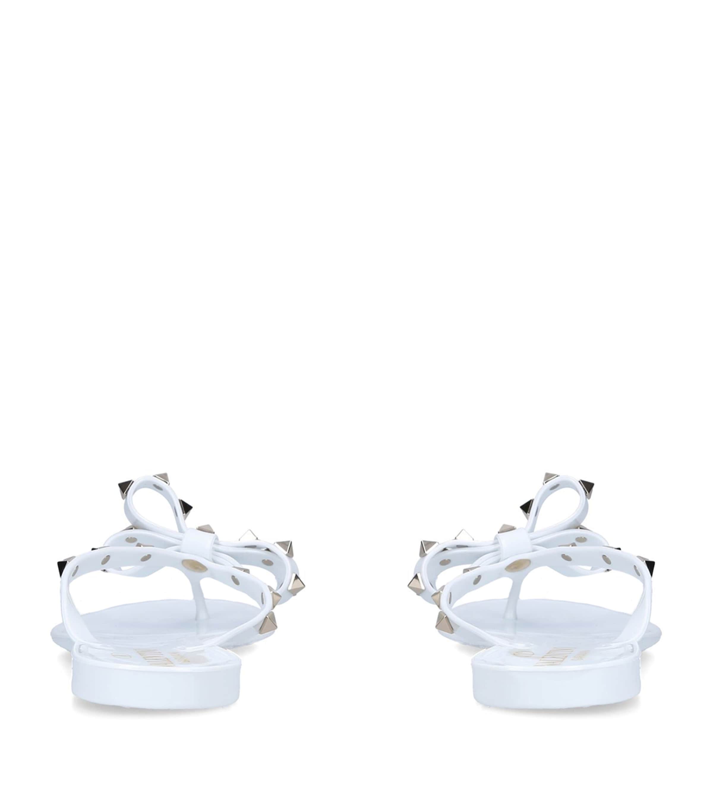 Knotted Rockstud Flip Flops WHITE Image 2