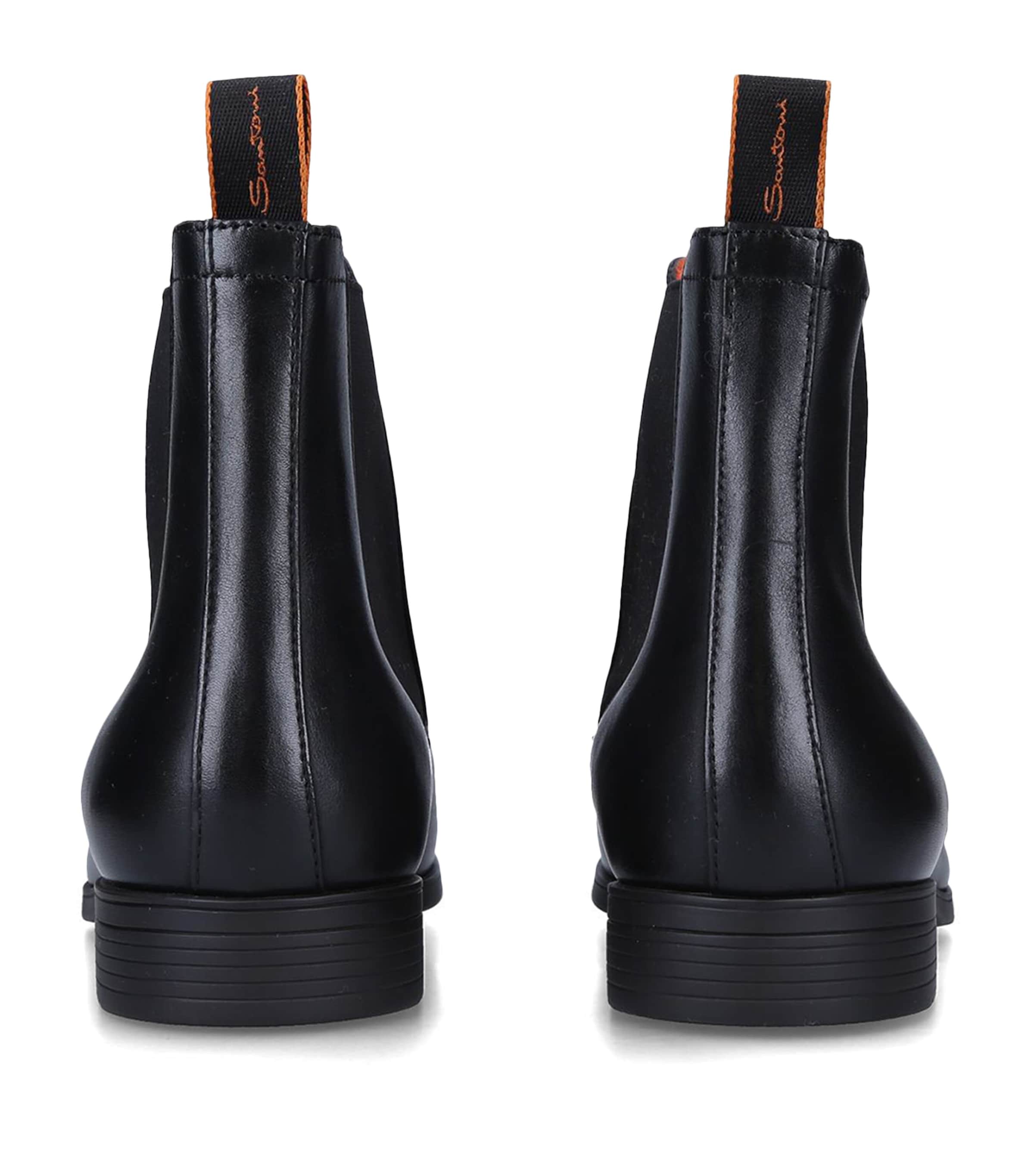 Santoni Leather Simon Chelsea Boots Black Image 2