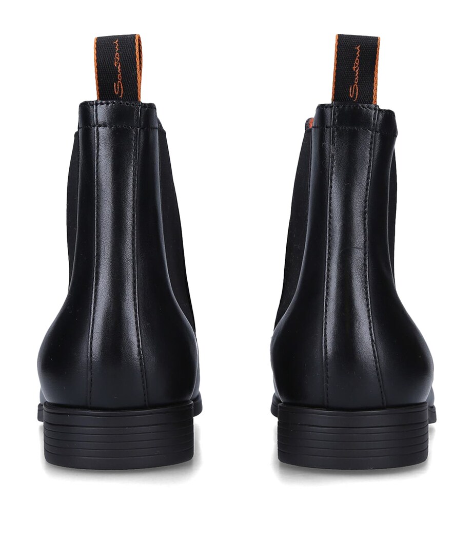 Santoni Leather Simon Chelsea Boots Black Image 2