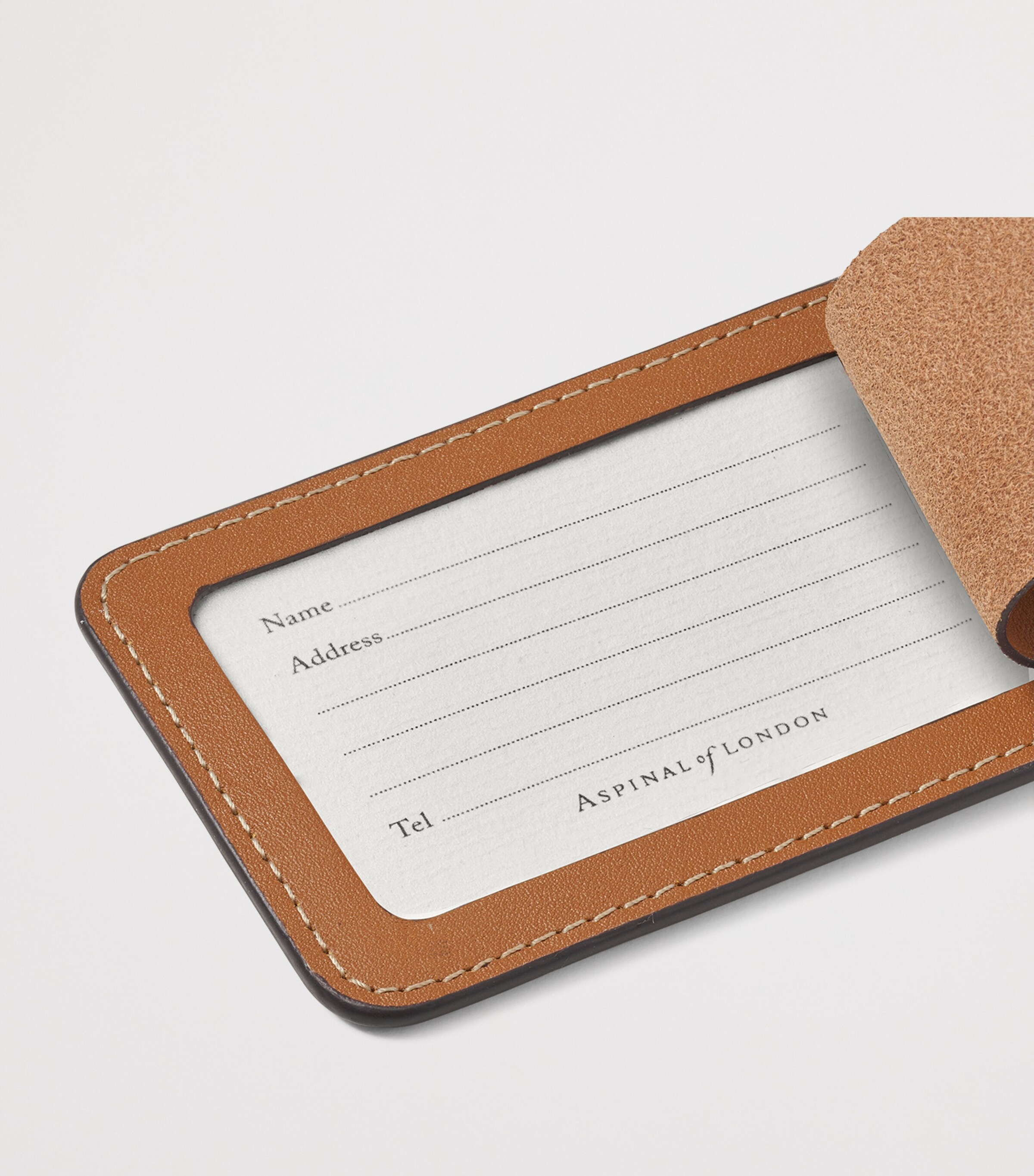 Leather Luggage Tag TAN Image 3