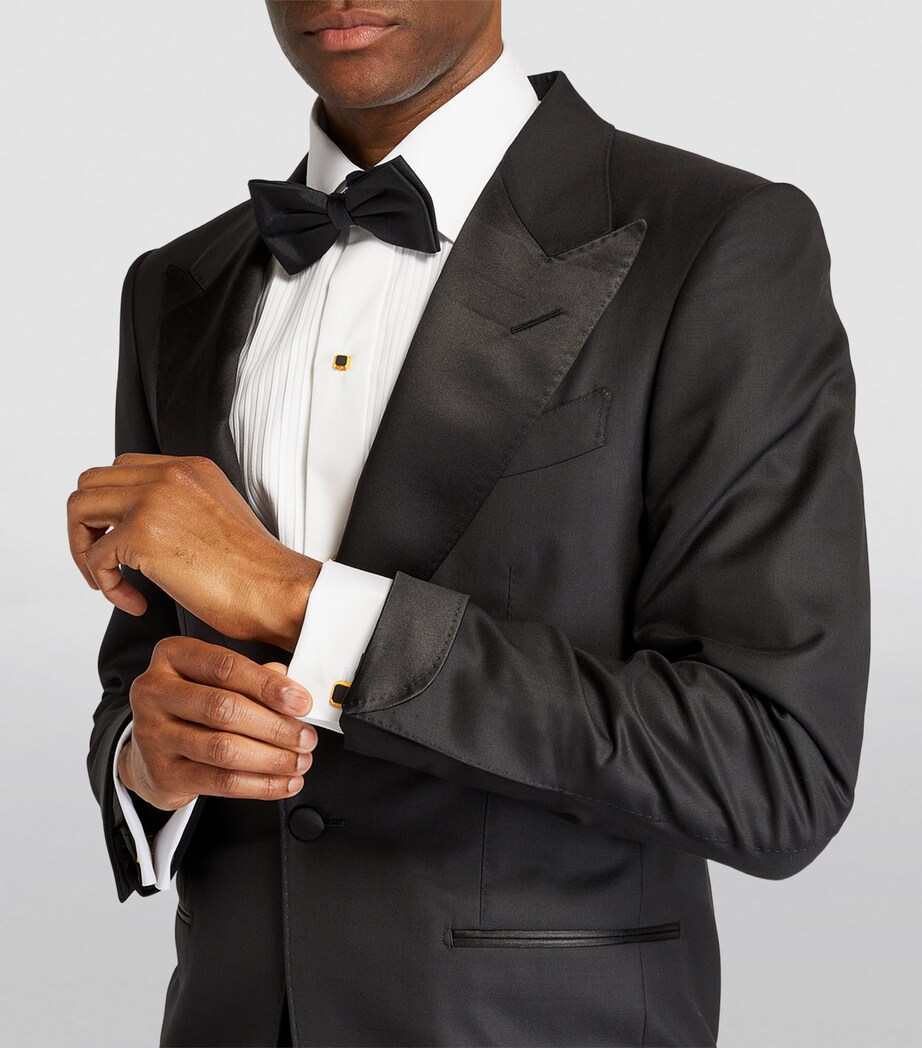 Gold-Plated and Onyx Cufflinks and Studs Set GOLD/ BLACK Image 4