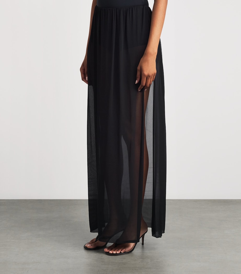 Moré Noir Womens Chiffon Aria Maxi Skirt Black Image 4