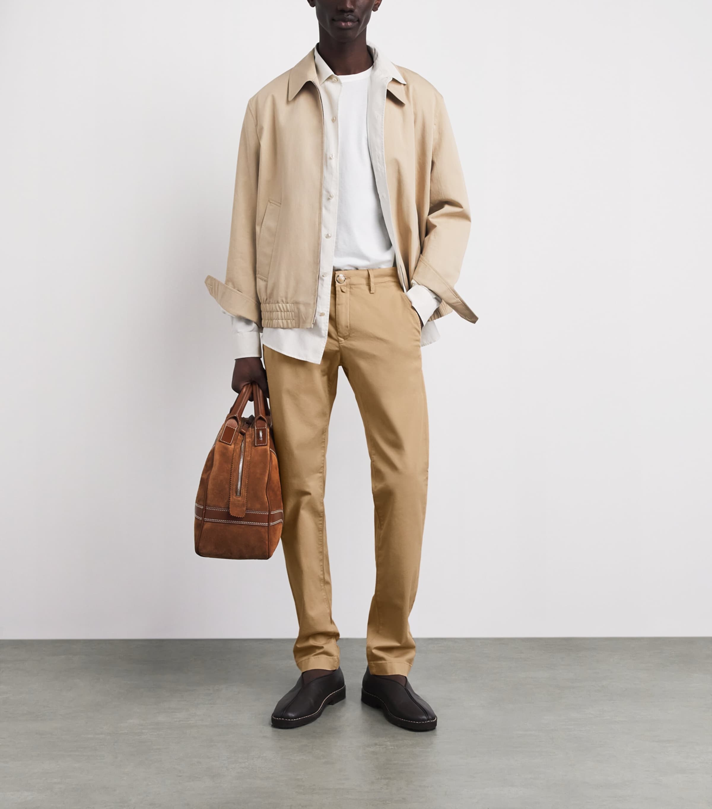 JACOB COHËN Mens Stretch-Cotton Bobby Slim Chinos Beige Image 2