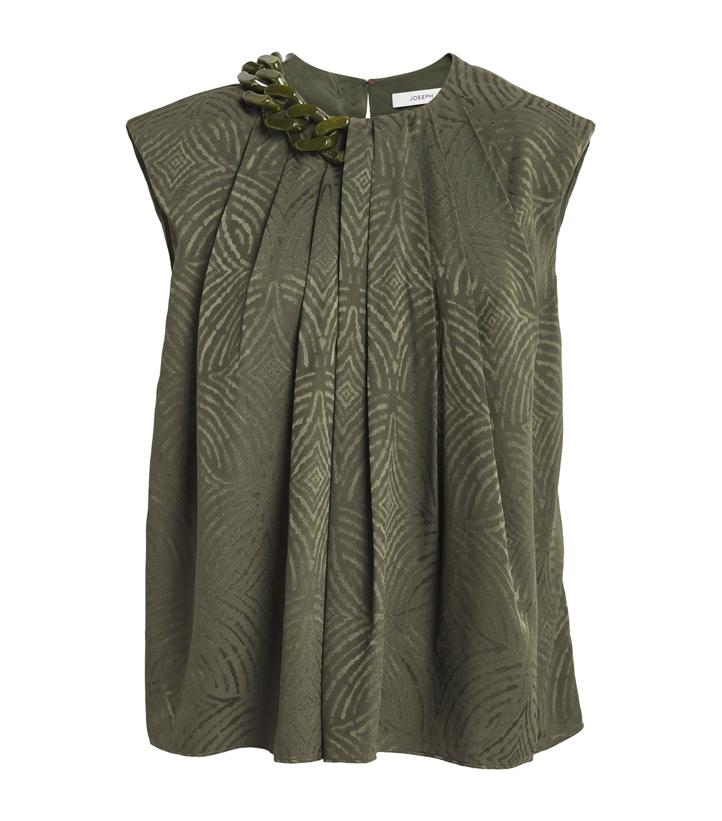 Joseph Womens Silk Jacquard Taddart Blouse Palm Leaf Image 1