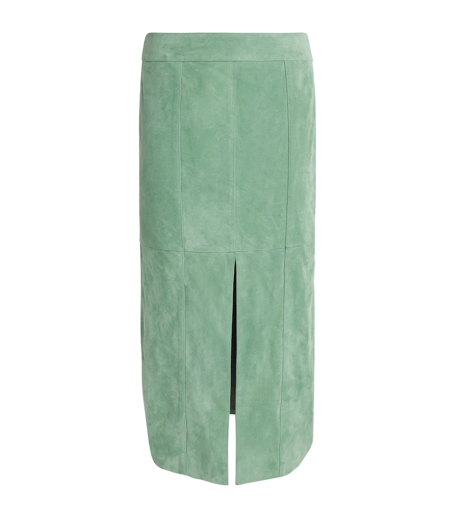 Ulla Johnson Womens Suede Orion Midi Pencil Skirt Aventurine Image 1