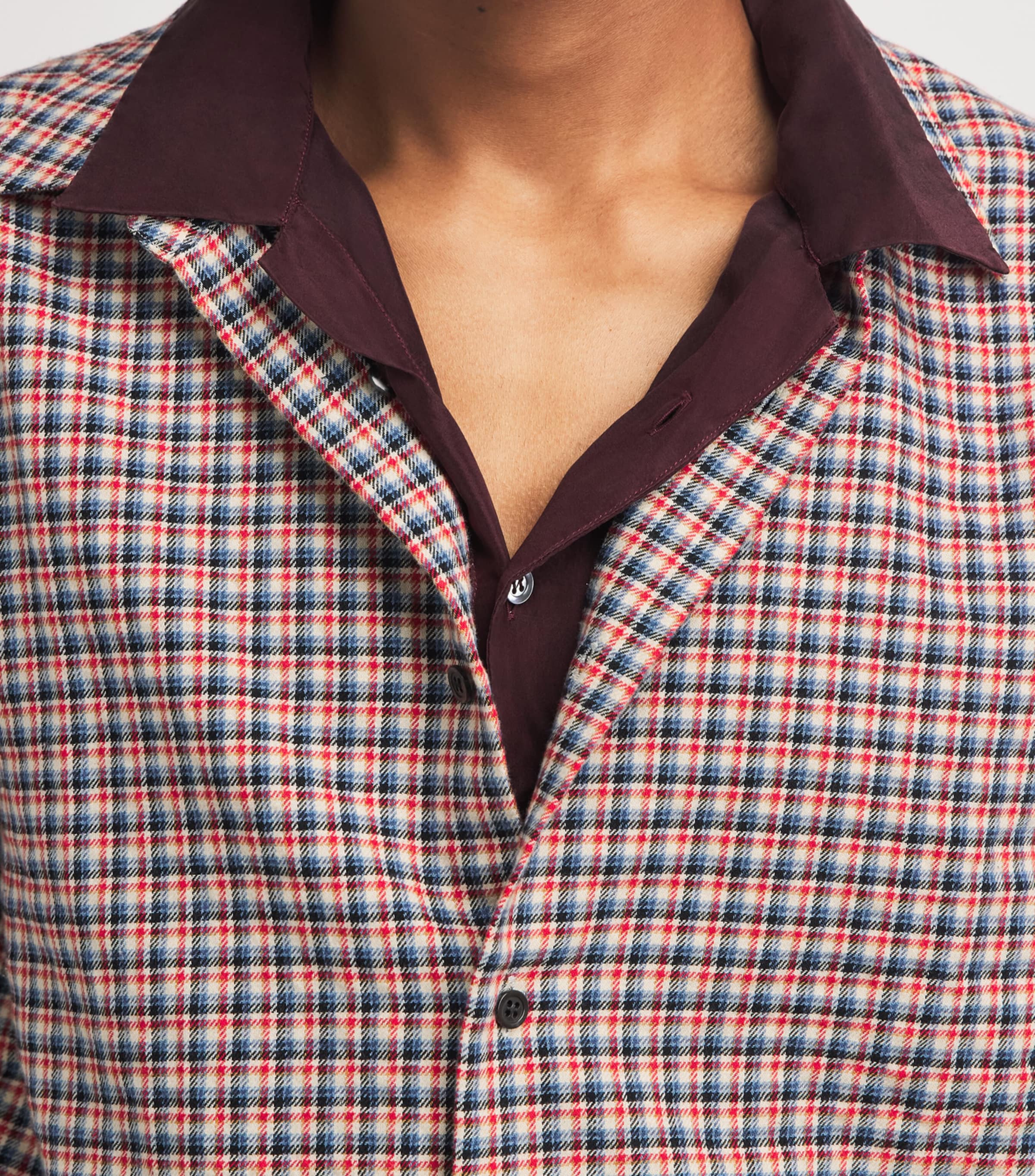 DRIES VAN NOTEN Mens Flannel Check Shirt Image 3