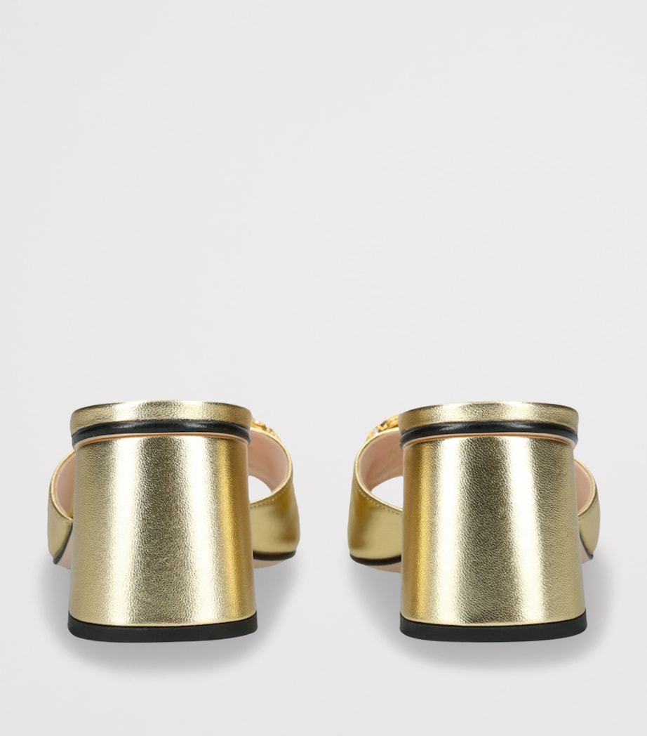 Leather VLogo Mules 60 GOLD COMB Image 2