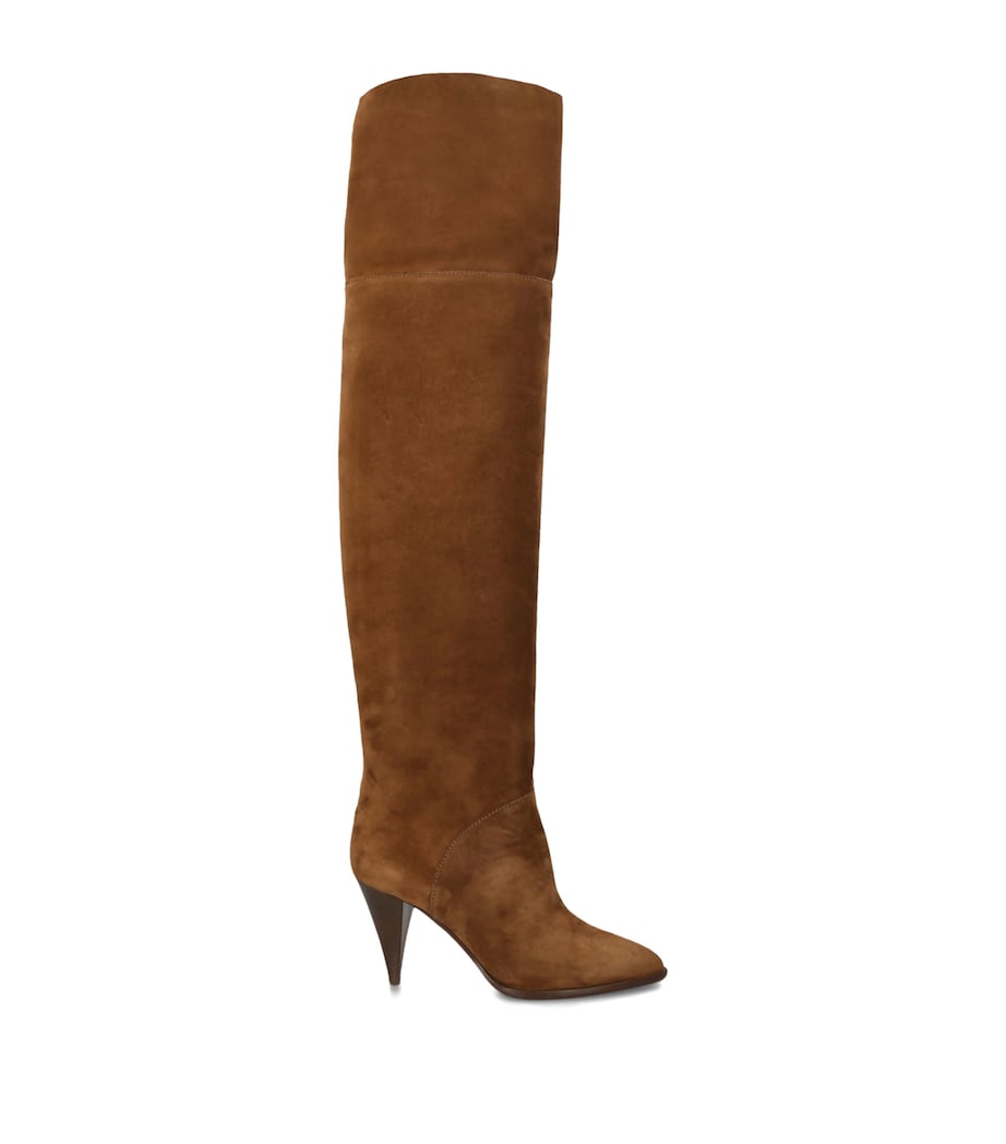 Casadei Suede Venus Over-The-Knee Boots Mid Brown Image 1