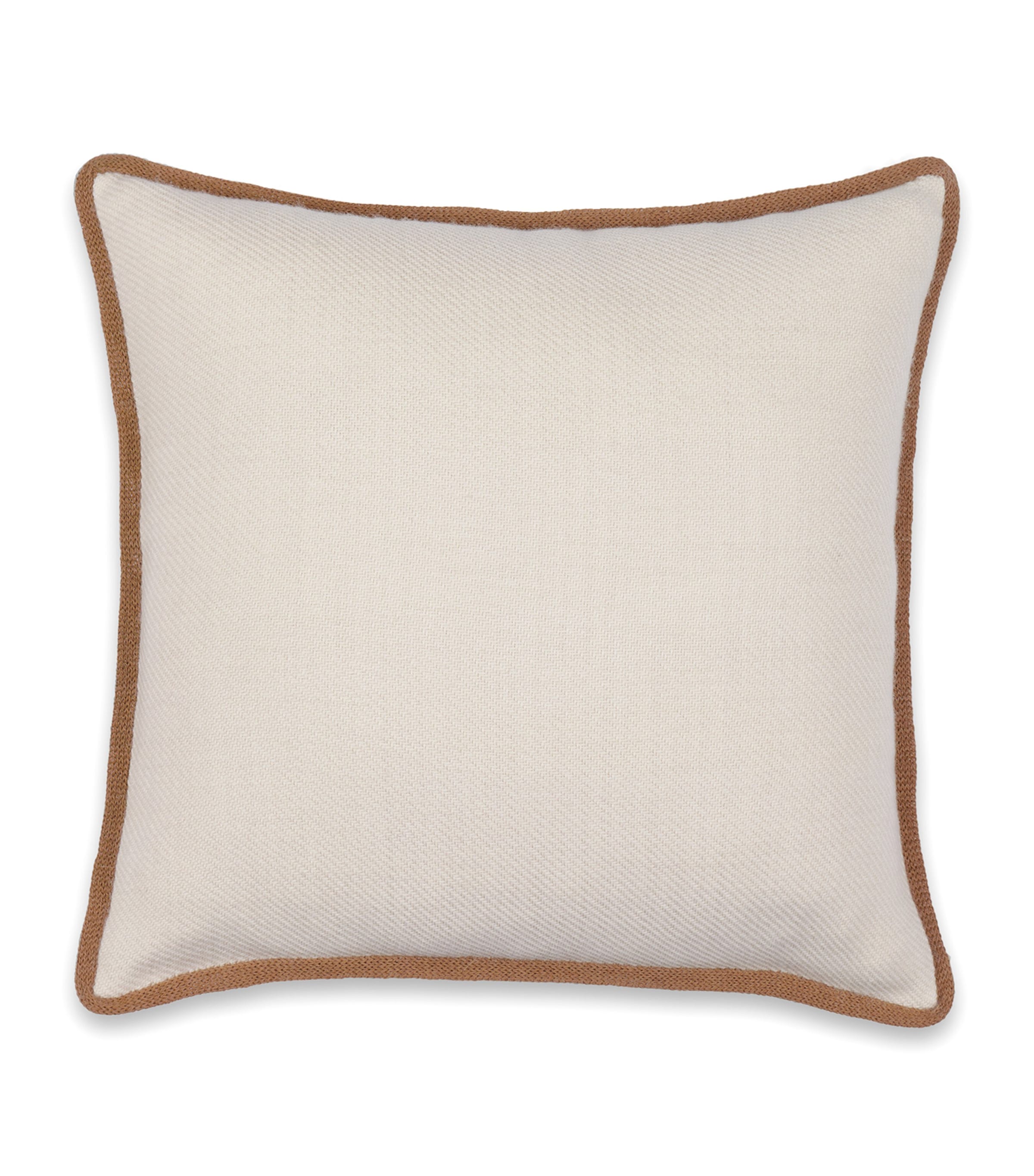 Hamam Wool Alpaca Frame Square Cushion Case In Neutral