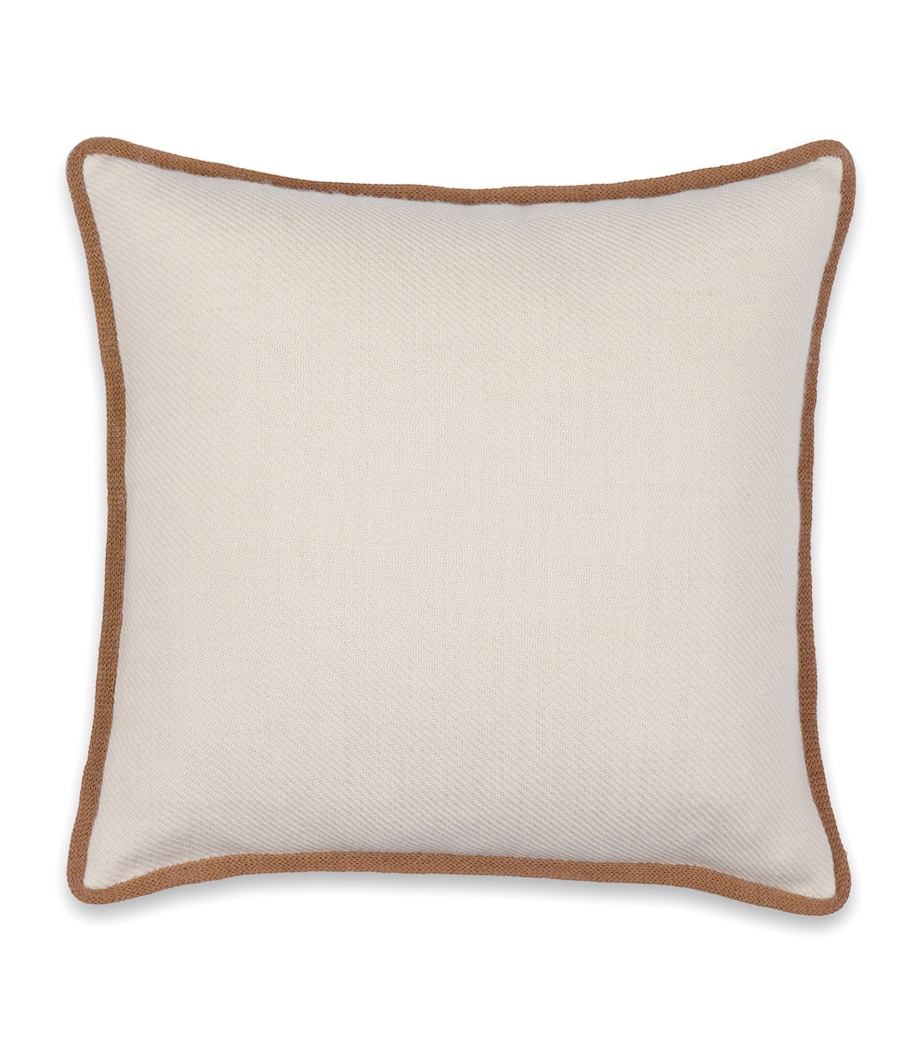 Wool Alpaca Frame Square Cushion Case (50cm x 50cm) IVORY/ALMOND Image 1