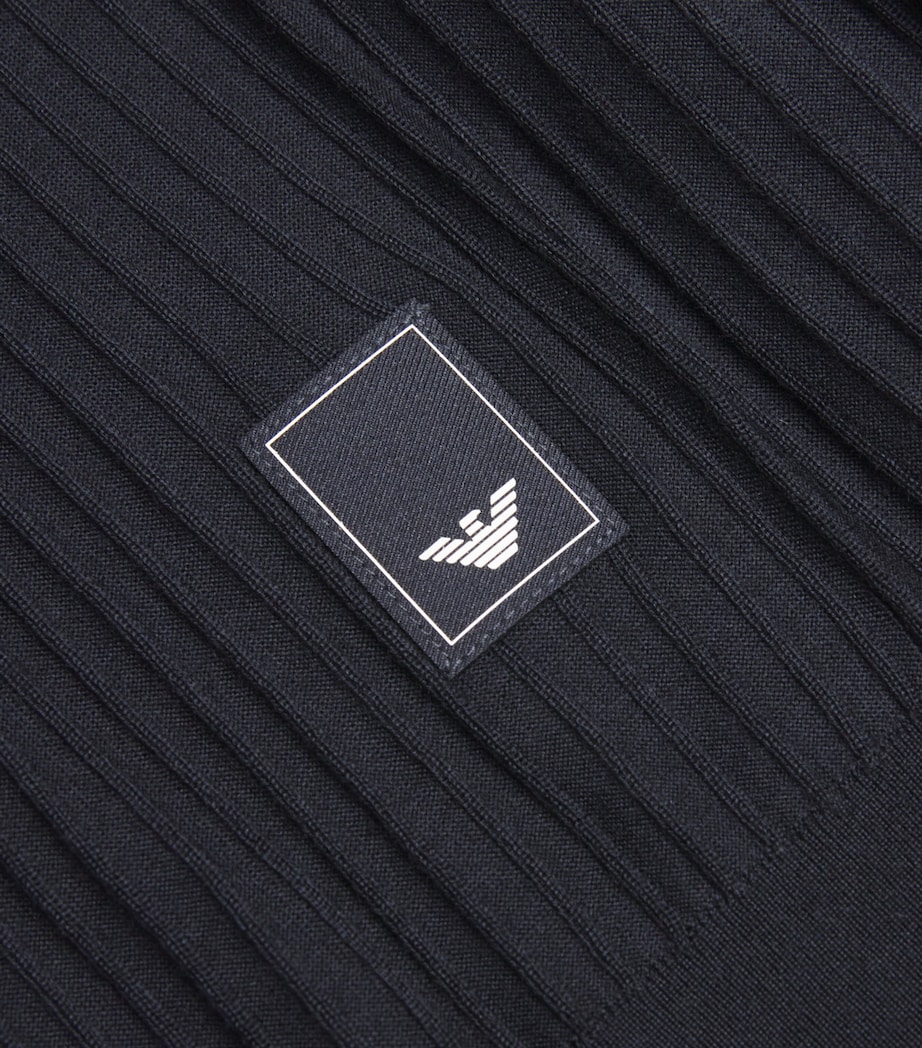 Virgin Wool-Blend Ribbed Sweater UB118 Image 5