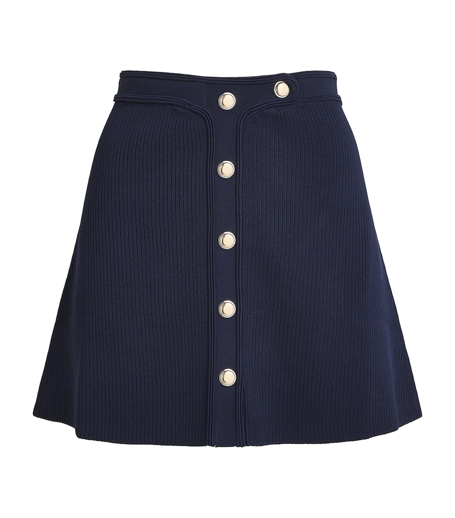 Rib-Knit Mini Skirt NAVY BLUE Image 1