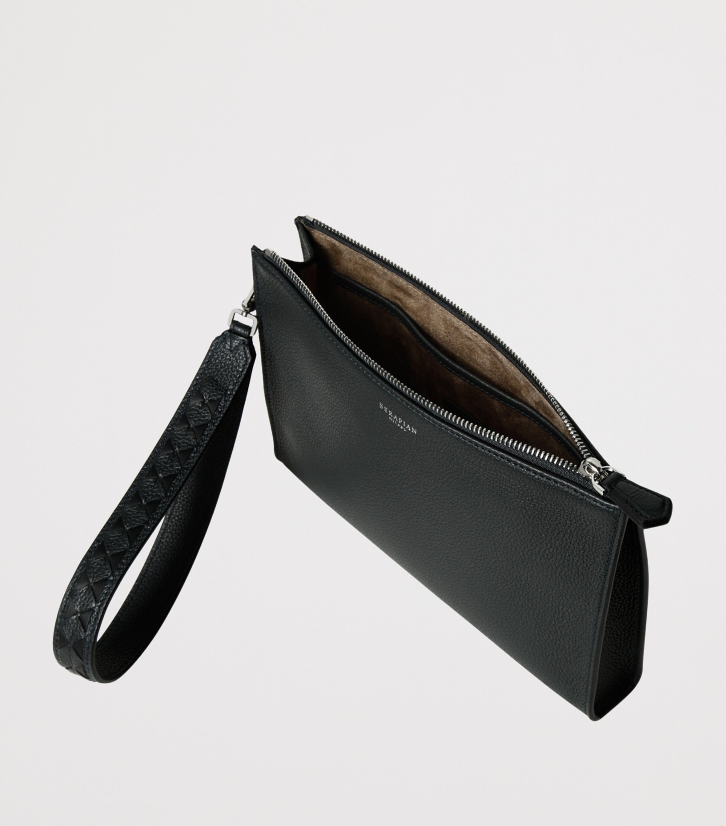 Cachemire Leather Clutch Bag BLACK Image 3