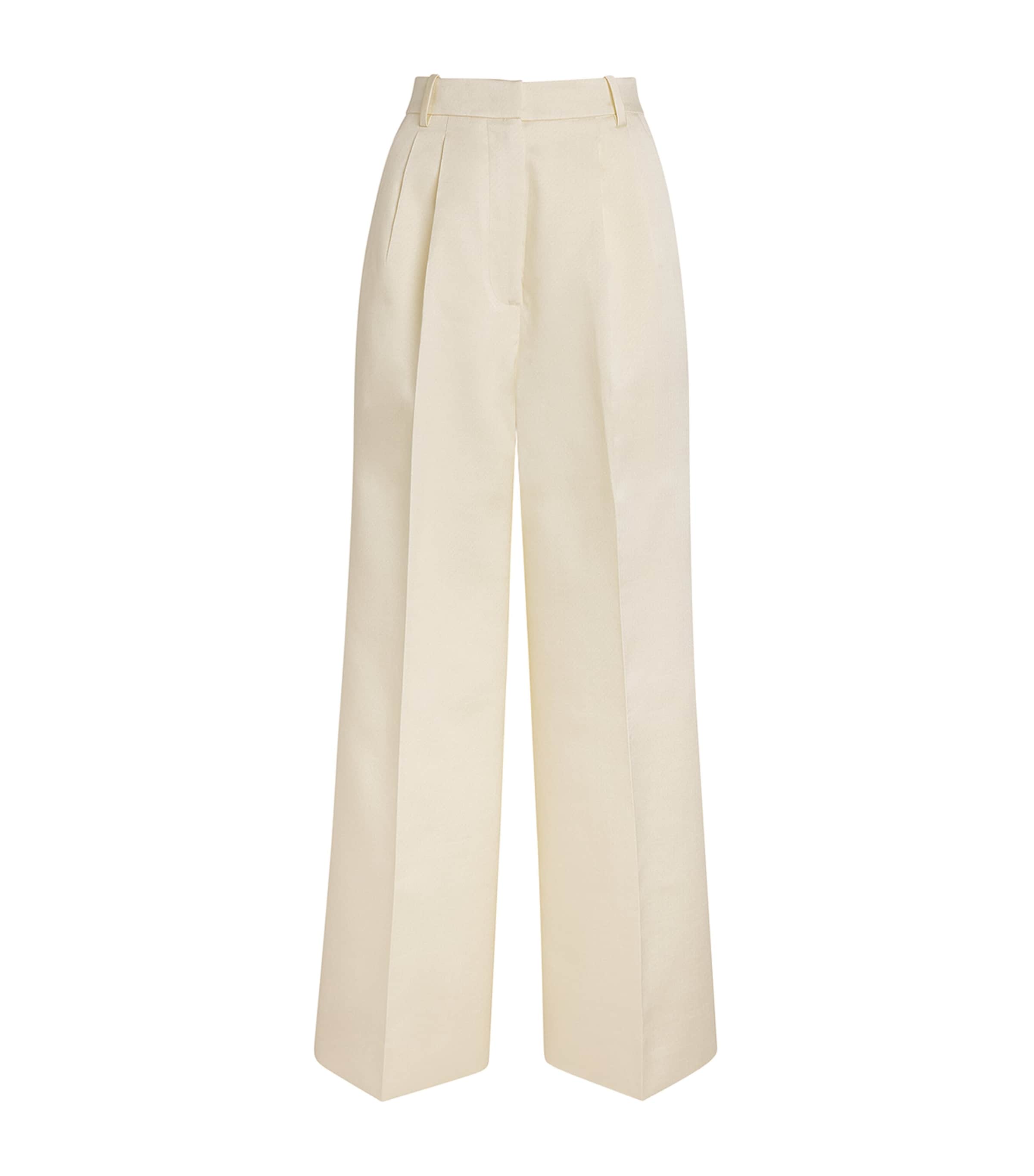Pleated Wide-Leg Trousers IVORY Image 1
