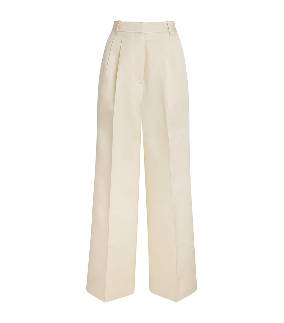Pleated Wide-Leg Trousers IVORY Image 1