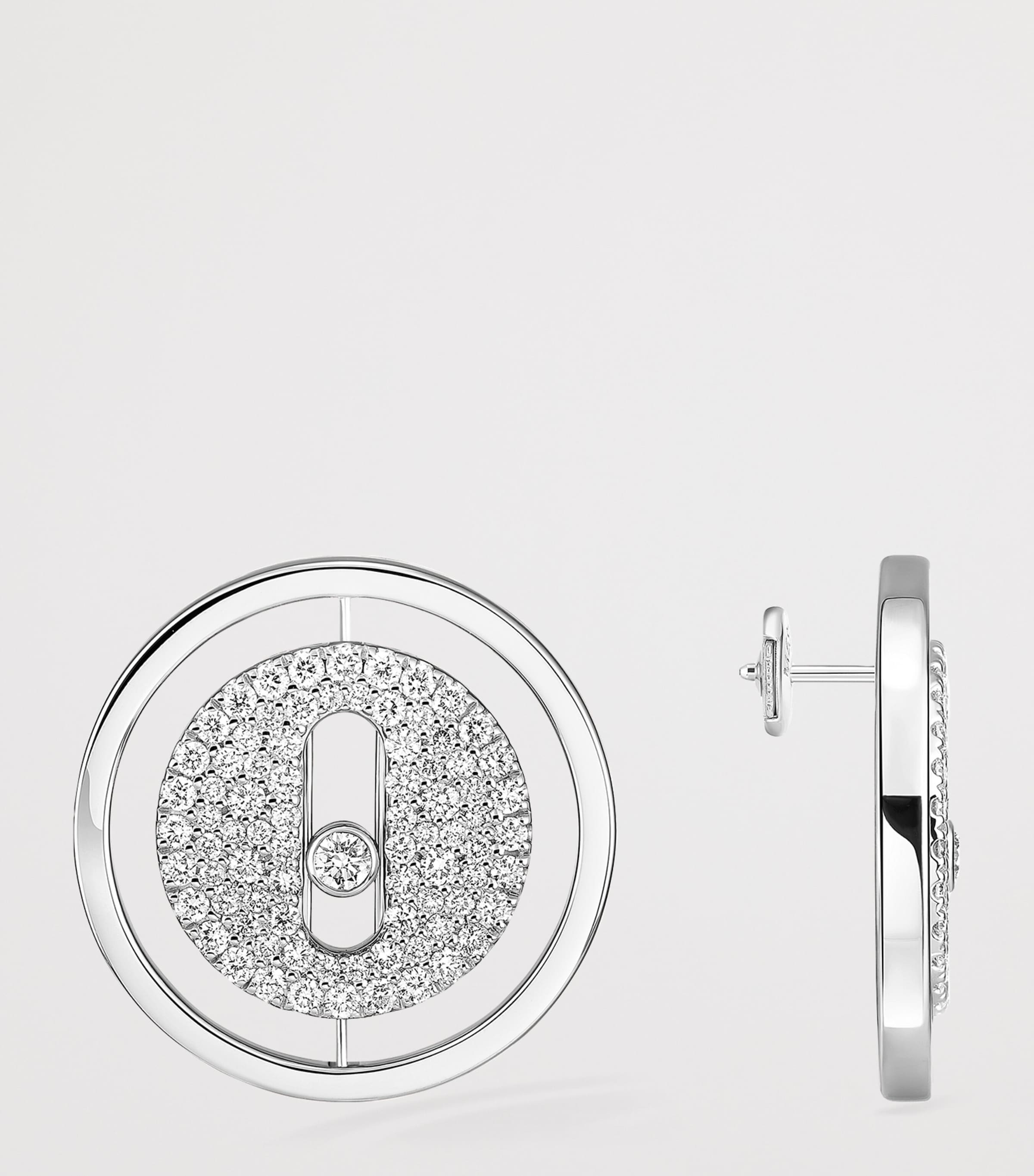 Messika Lucky Move White Gold and Diamond Pavé Stud Earrings (0.48ct) White Gold Image 3