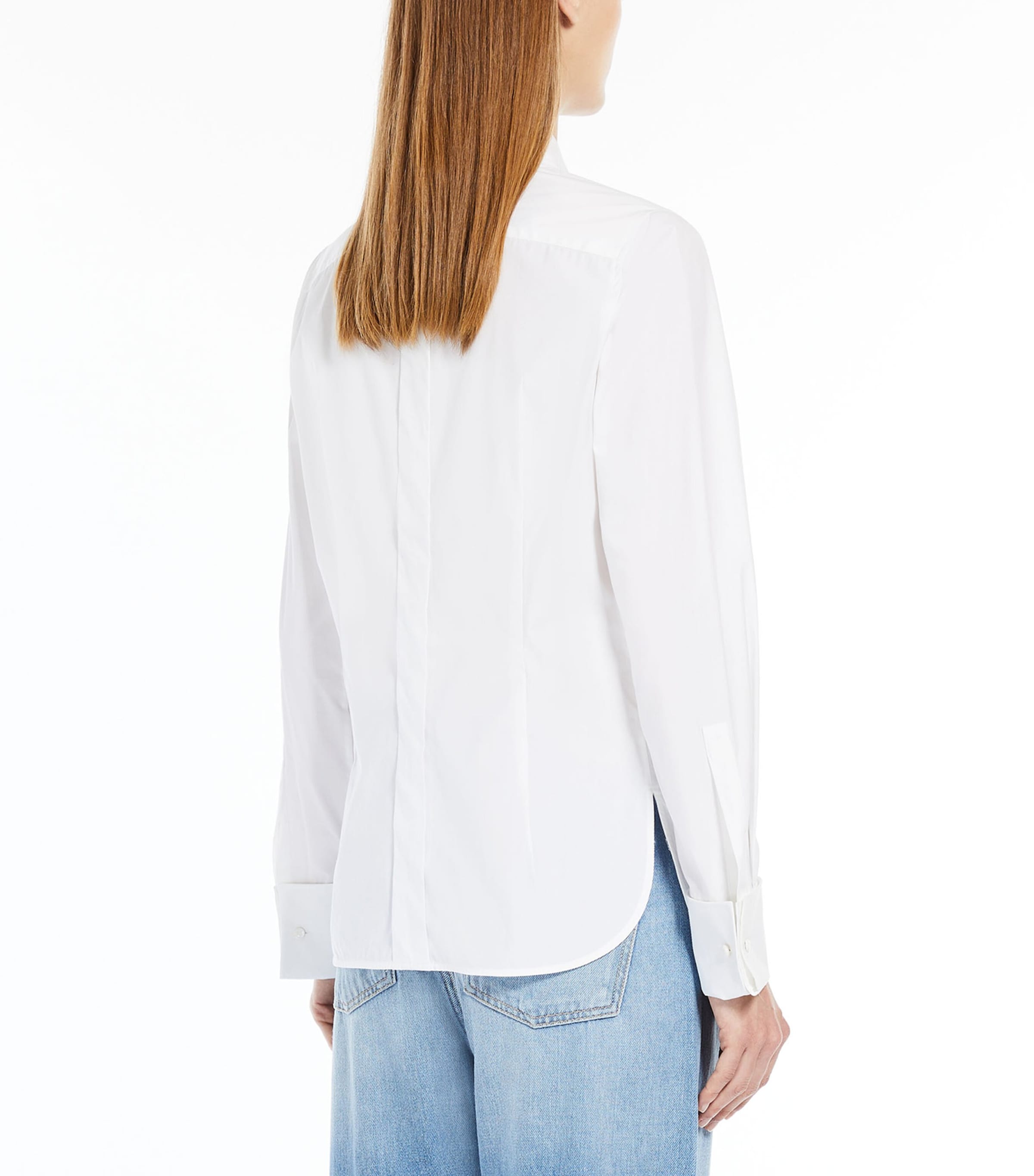 Max Mara Womens Stretch-Cotton Shirt Optical White Image 3