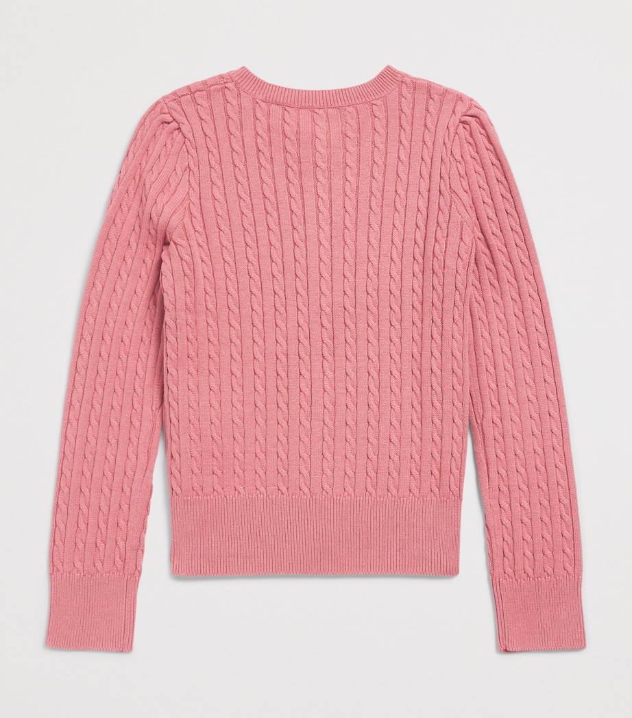 Ralph Lauren Kids Cotton Cable-Knit Cardigan (2-6.5 Years) Canvas Pink Image 2