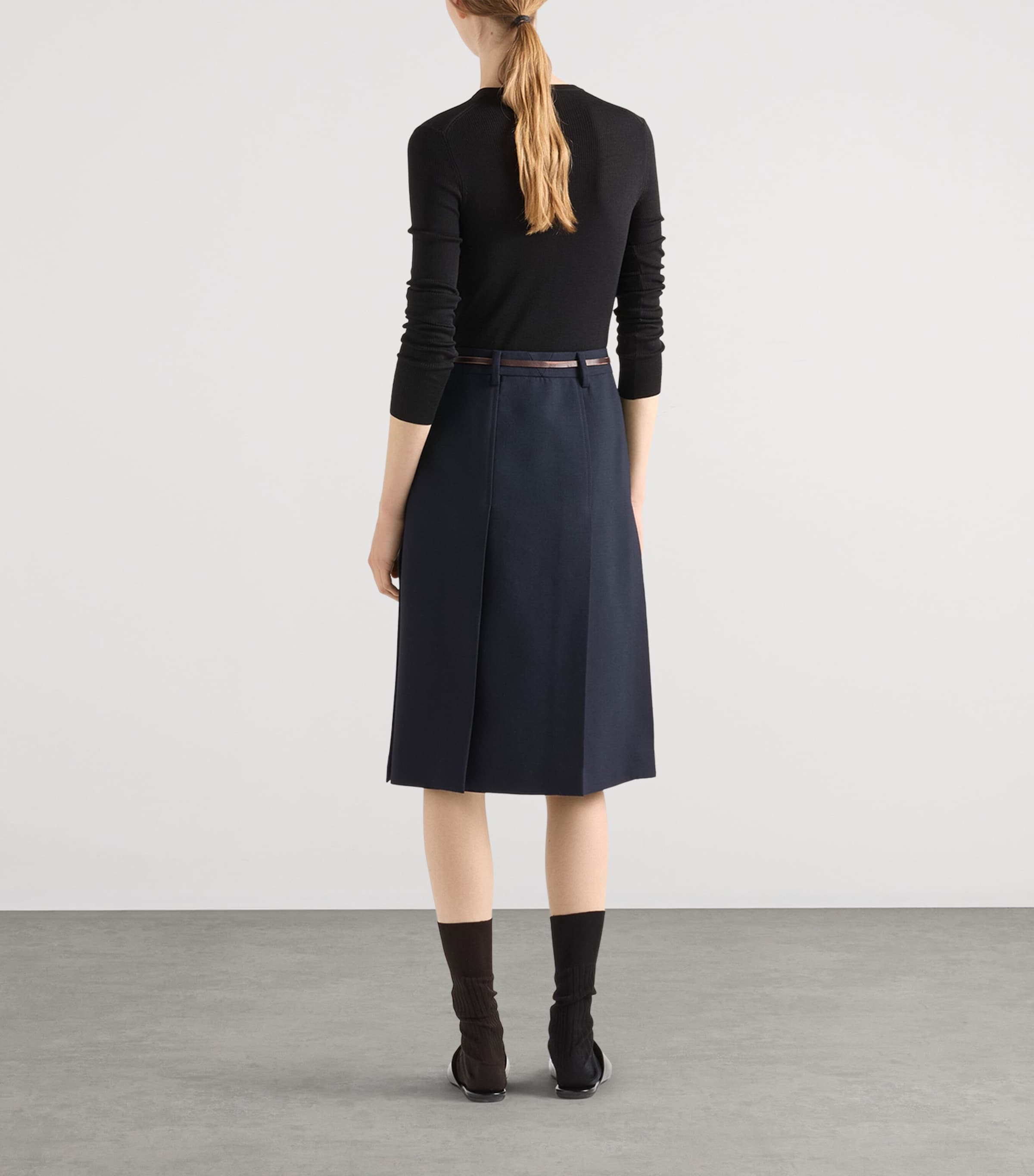 Prada Womens Wool Ribbed Slim Cardigan Image 5