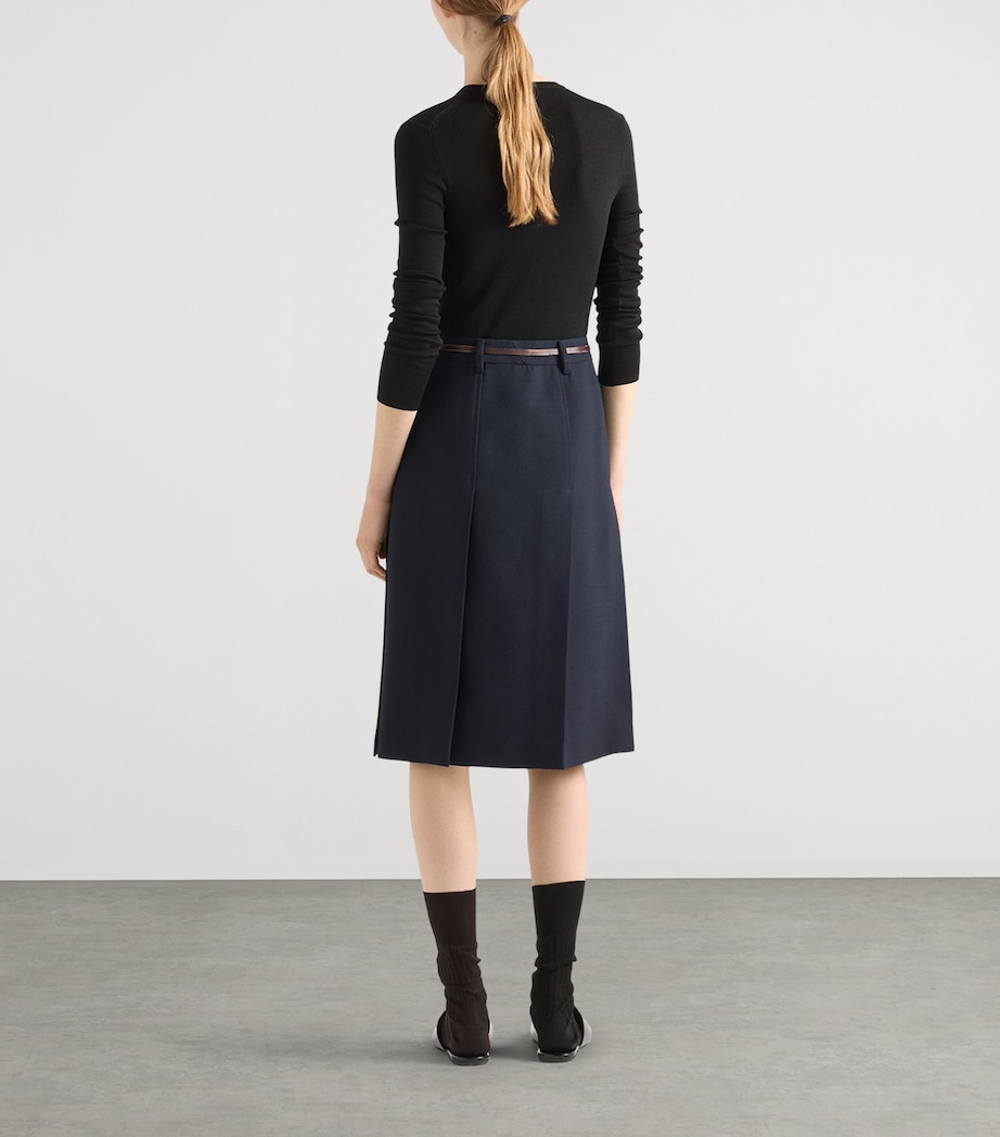 Prada Womens Wool Ribbed Slim Cardigan Image 5