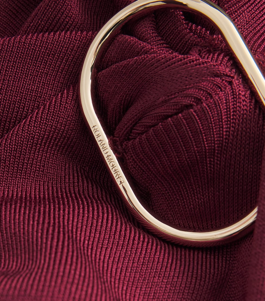 Knit Buckle Maxi Dress DARK RED Image 5