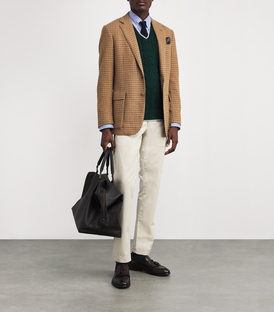 Cotton Poplin Stripe Crest Shirt BLUE Image 2