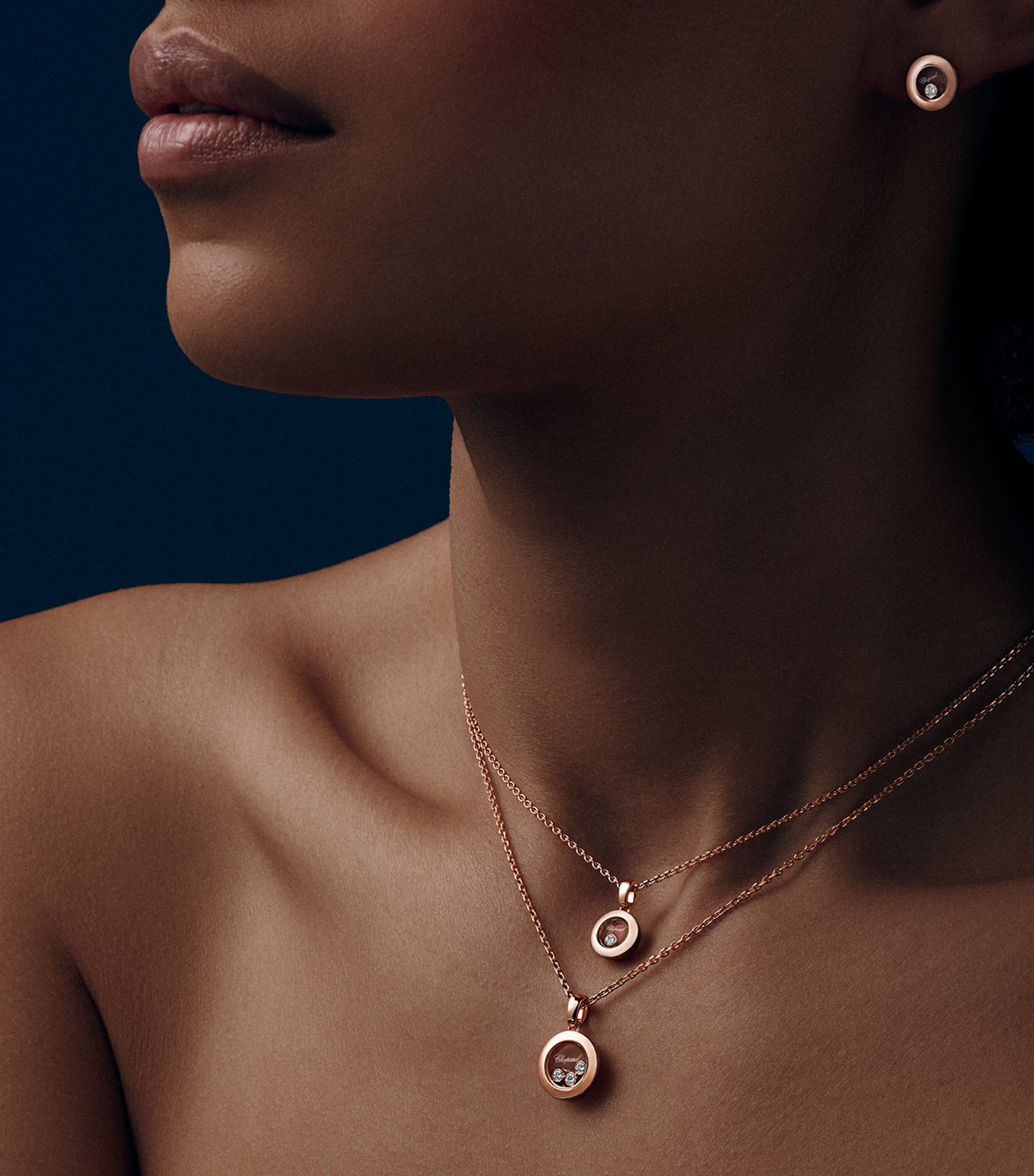 Rose Gold And Diamond Happy Diamonds Icons Pendant 18K ROSE GOLD Image 5