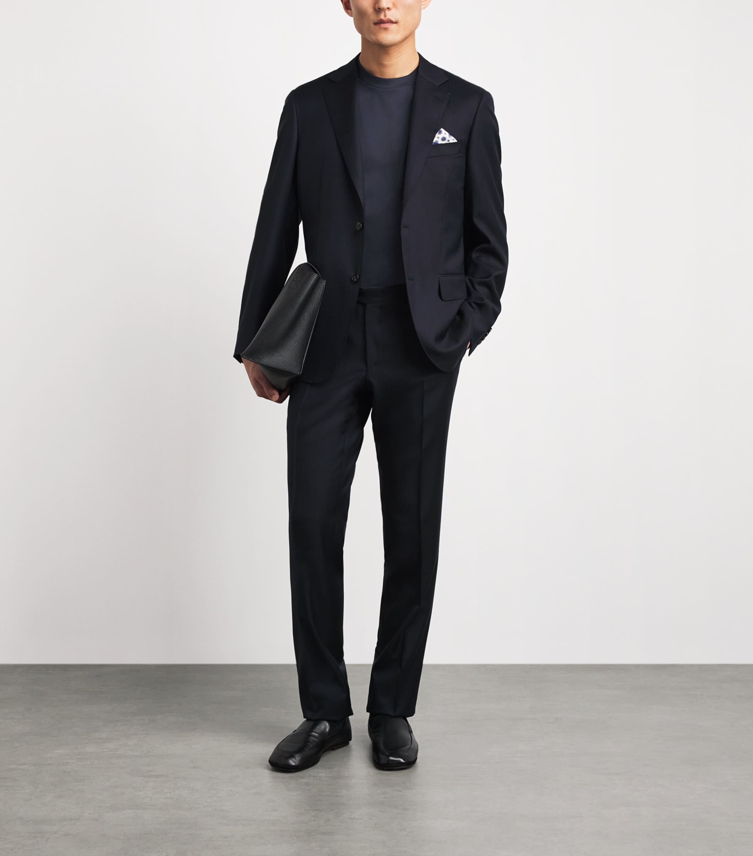 Canali Mens Cotton T-Shirt Navy Image 2