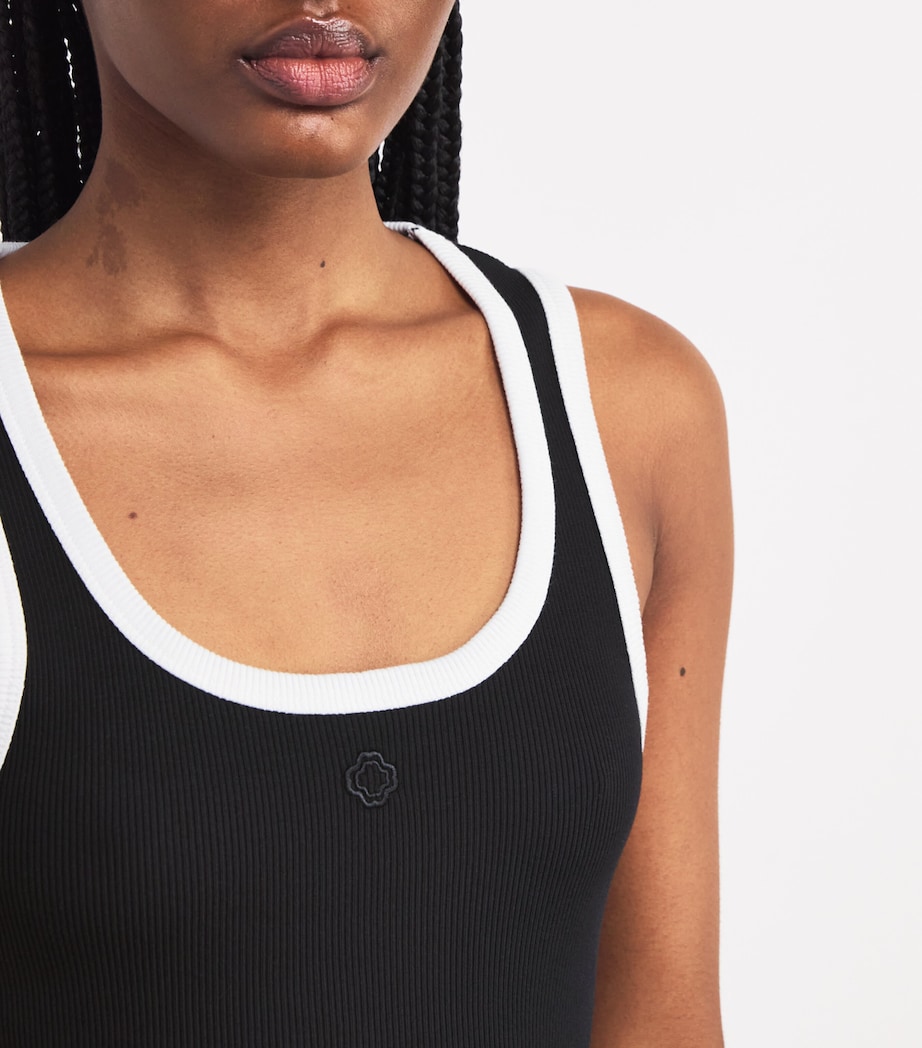 Stretch-Cotton Rib-Knit Tank Top BLACK / WHITE Image 6