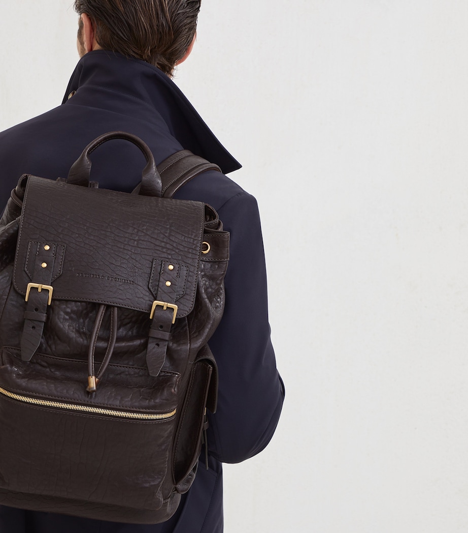 Leather Flap Closure Backpack C4214 Image 2