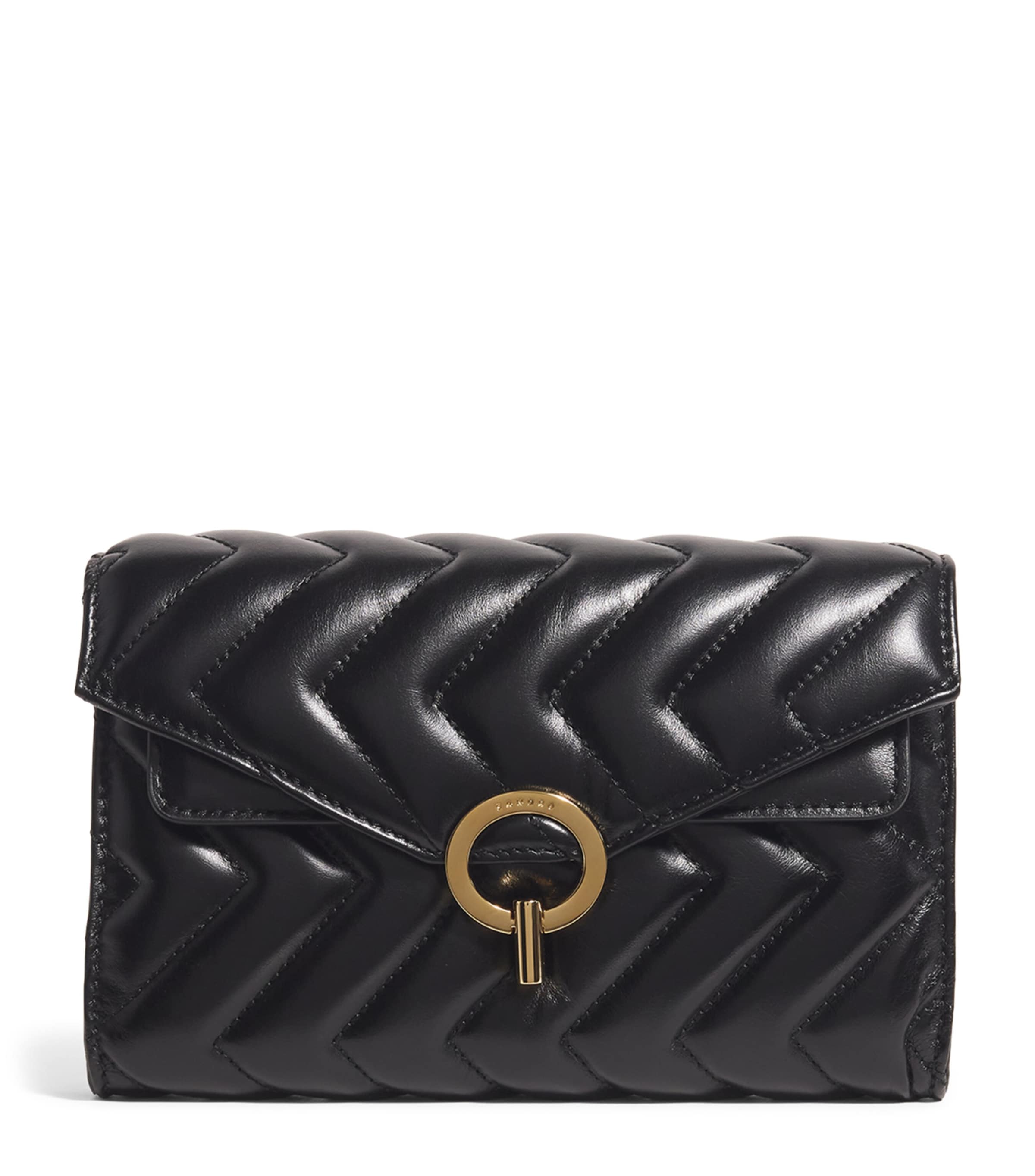 SANDRO LEATHER YZA CLUTCH BAG 