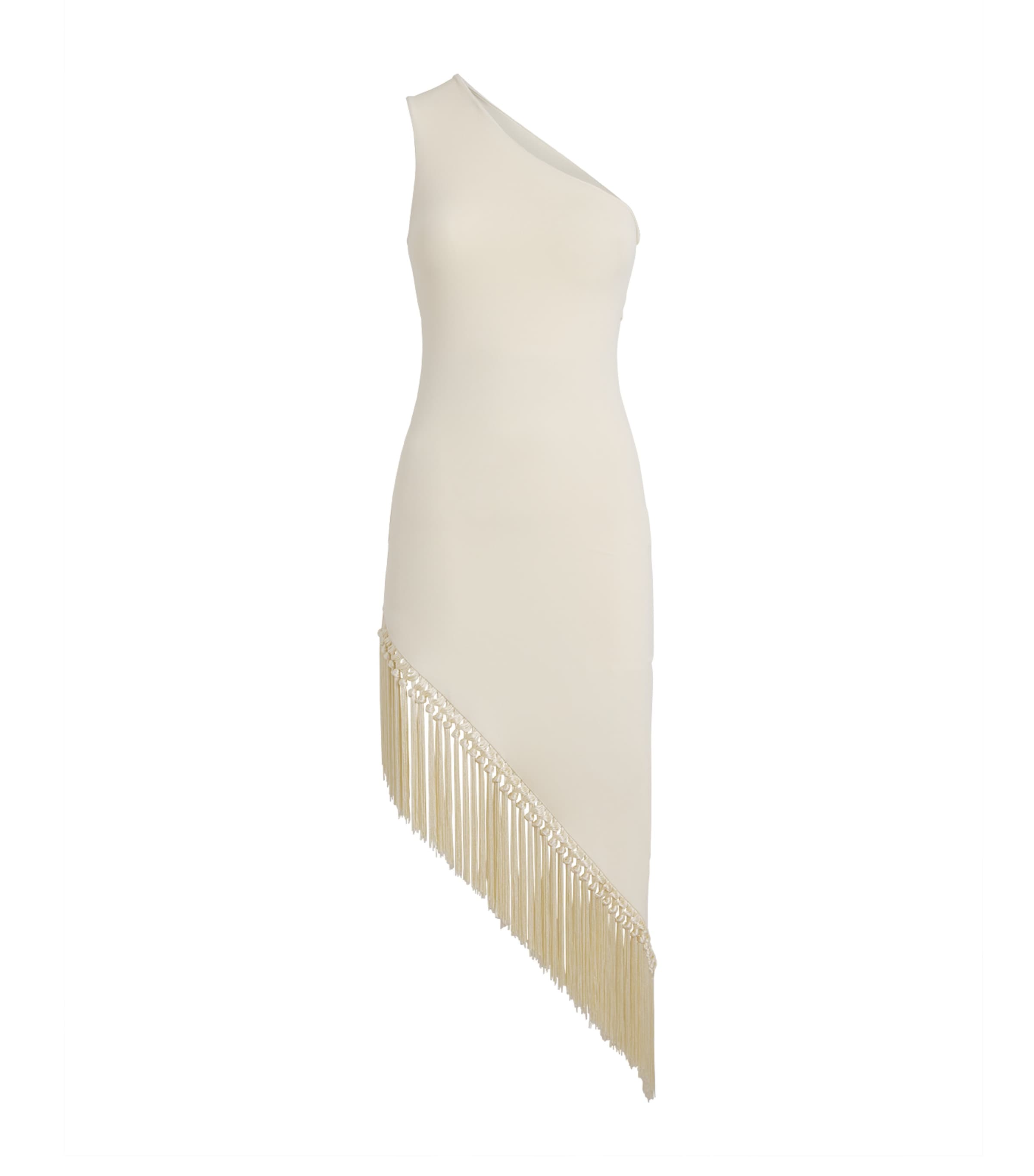 Taller Marmo Fringed Yacare Mini Dress Ivory